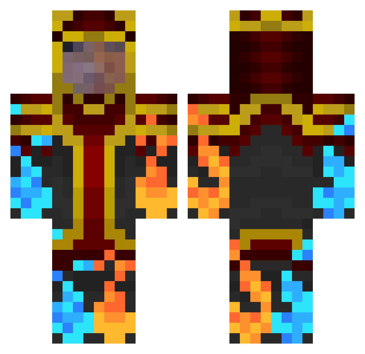 YT_Solwater Minecraft skin, front and back view