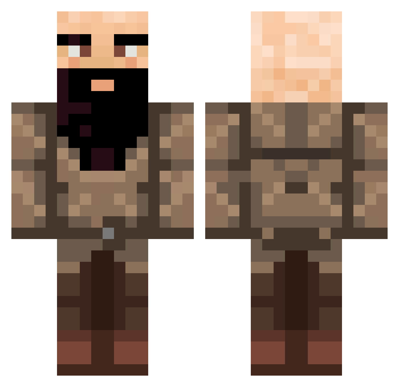 Riyo040 Minecraft skin, front and back view