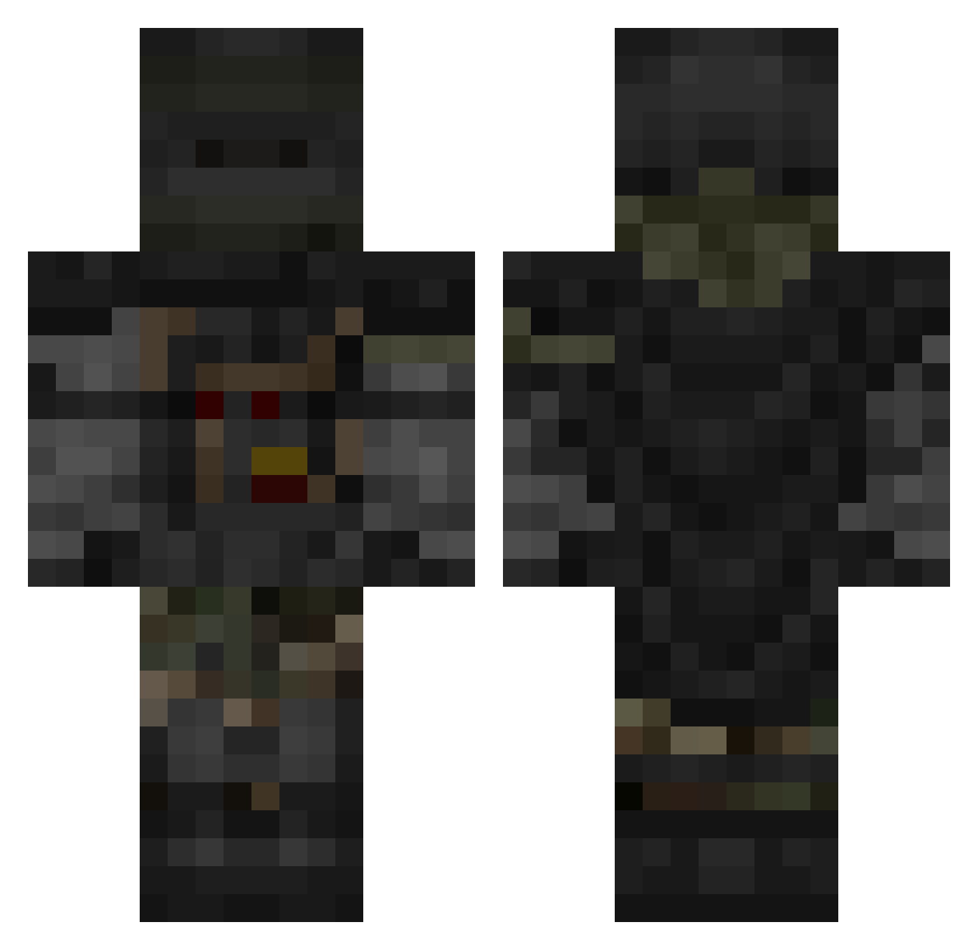 nightglitter Minecraft skin, front and back view