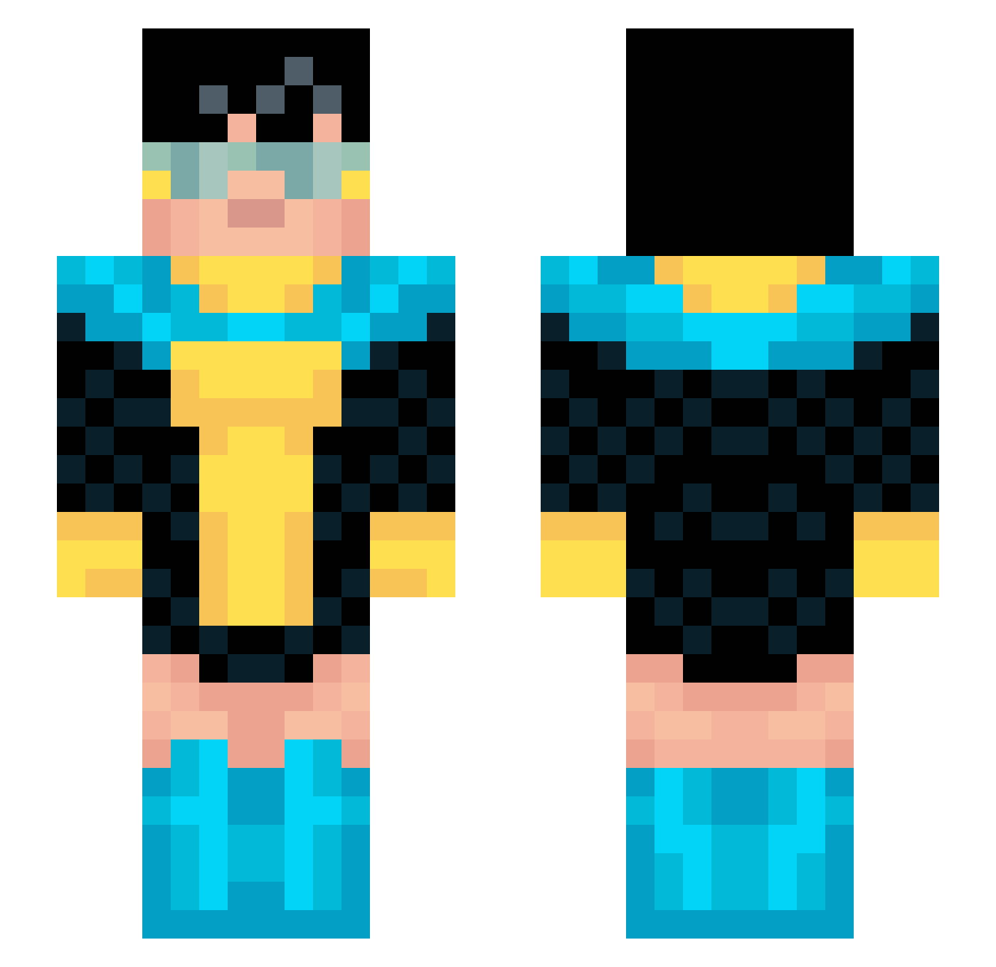 TRKMC Minecraft skin, front and back view
