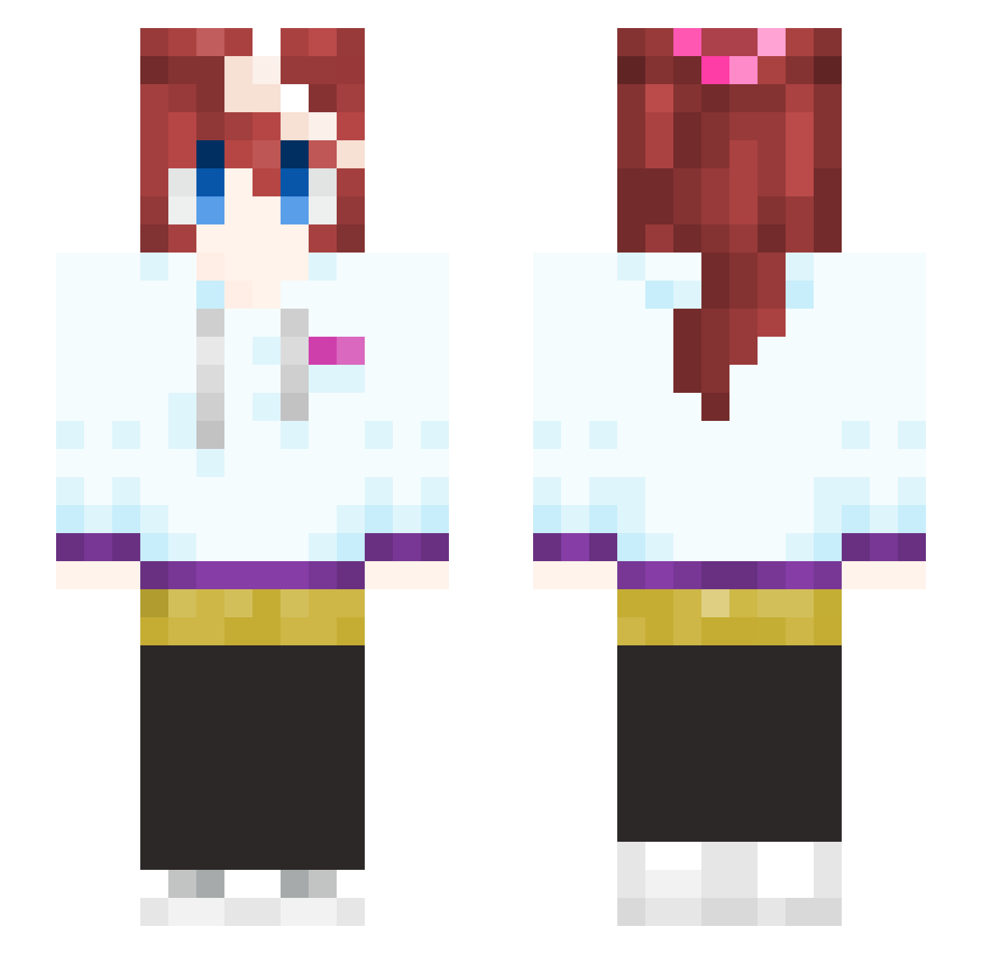 Jinxrg_ Minecraft skin, front and back view