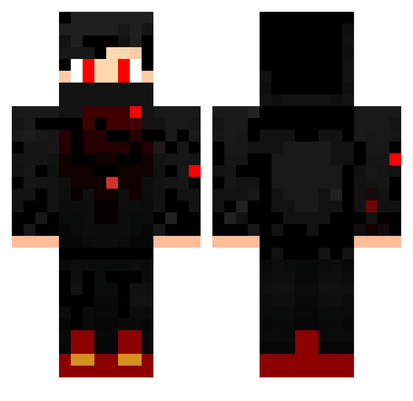 Whousing Minecraft skin, front and back view