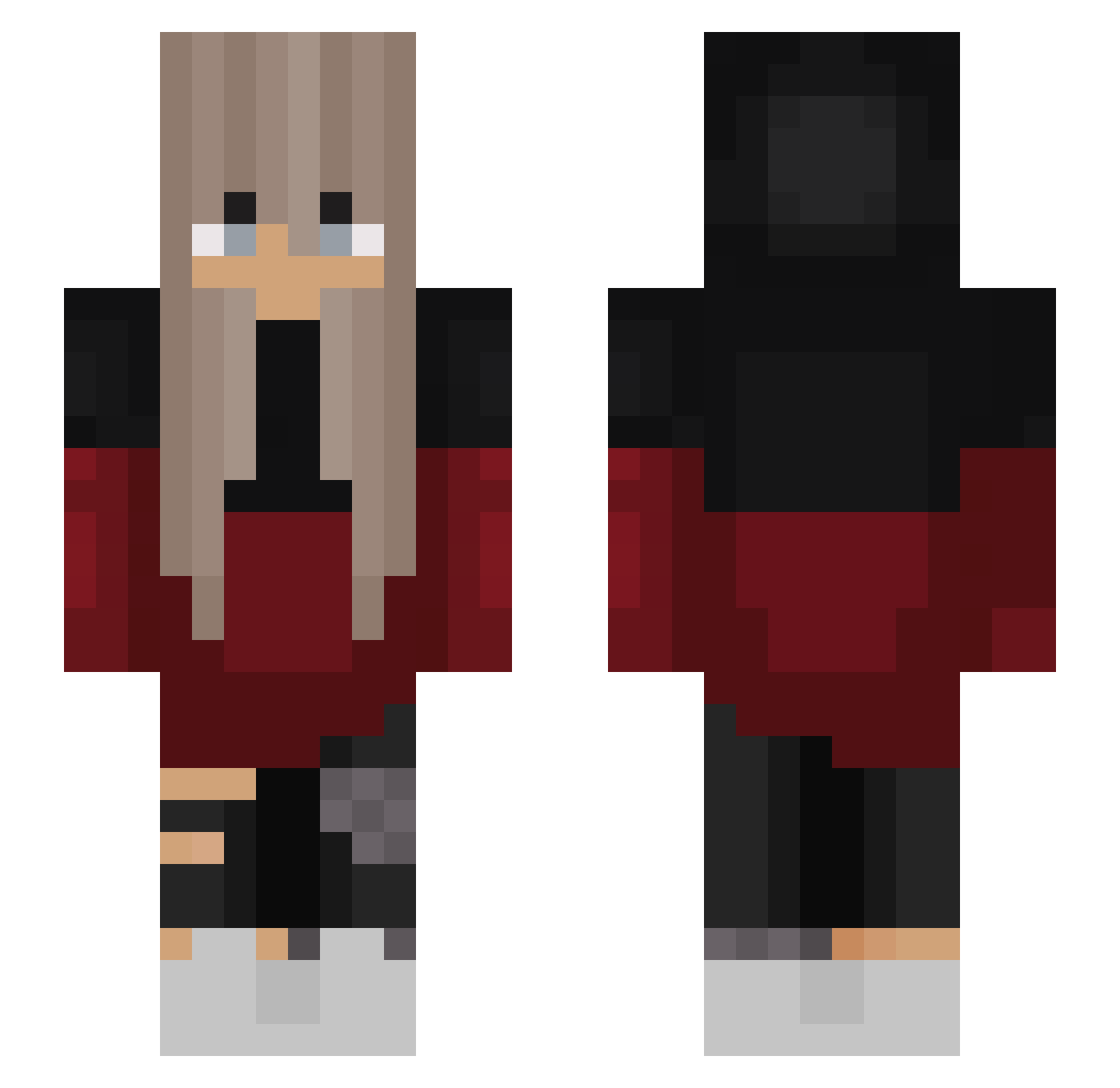 Wagong Minecraft skin, front and back view