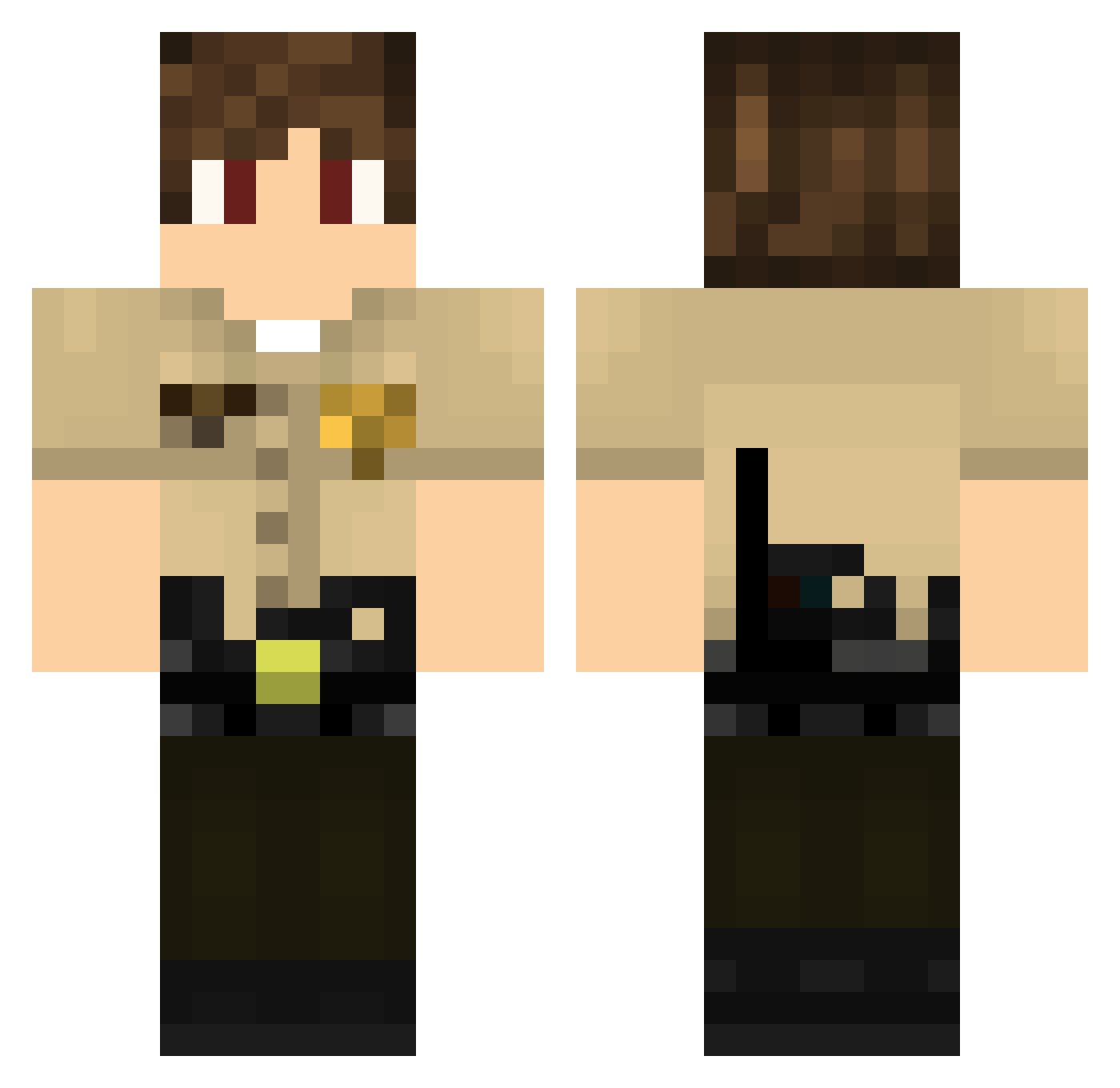 SaverTeaser Minecraft skin, front and back view
