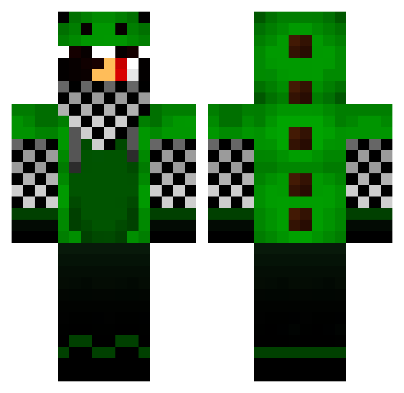 ZizuDEV Minecraft skin, front and back view