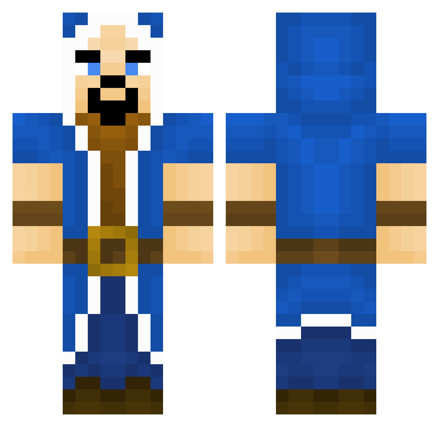 dodnz Minecraft skin, front and back view