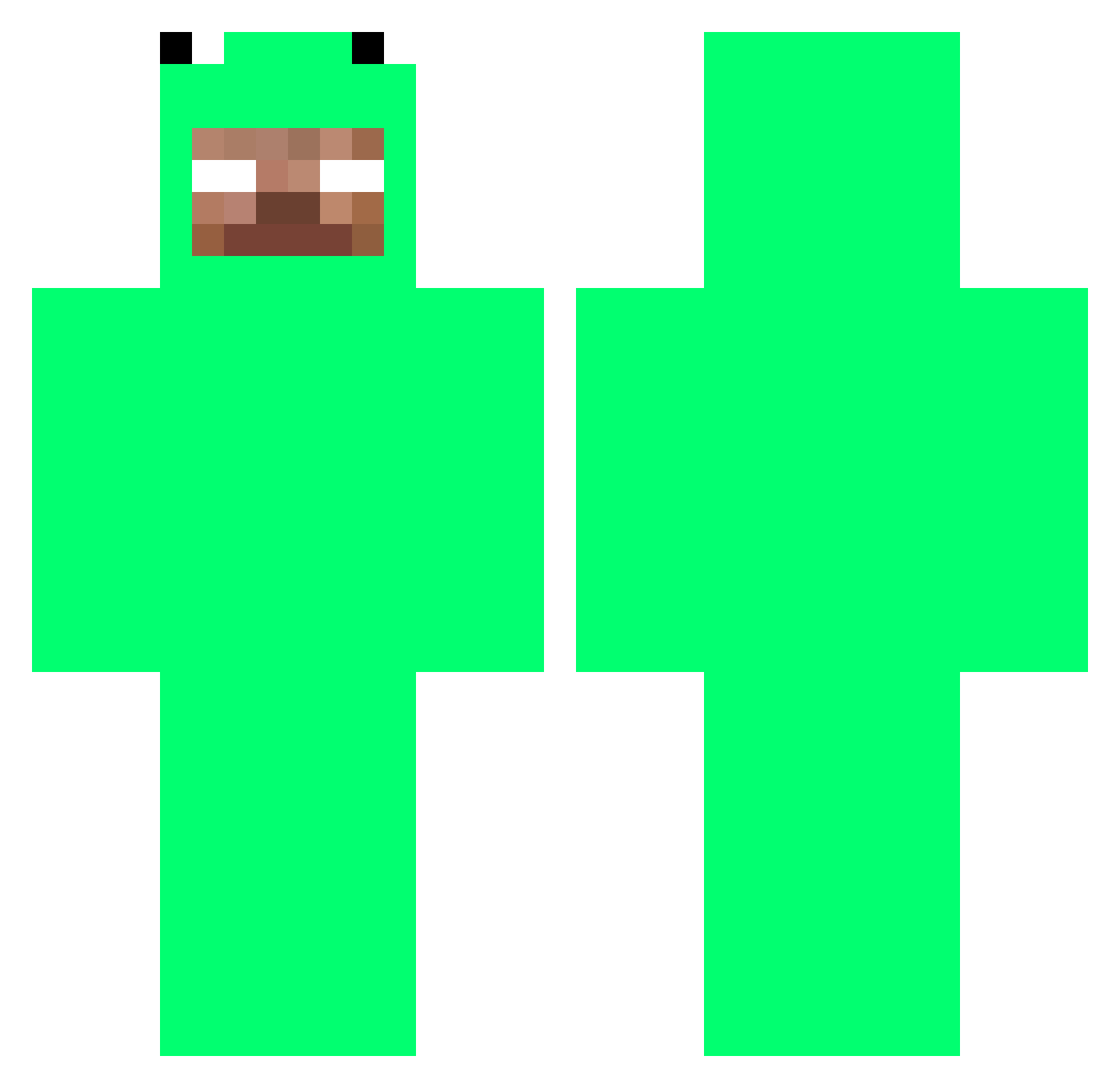 Exsoe Minecraft skin, front and back view