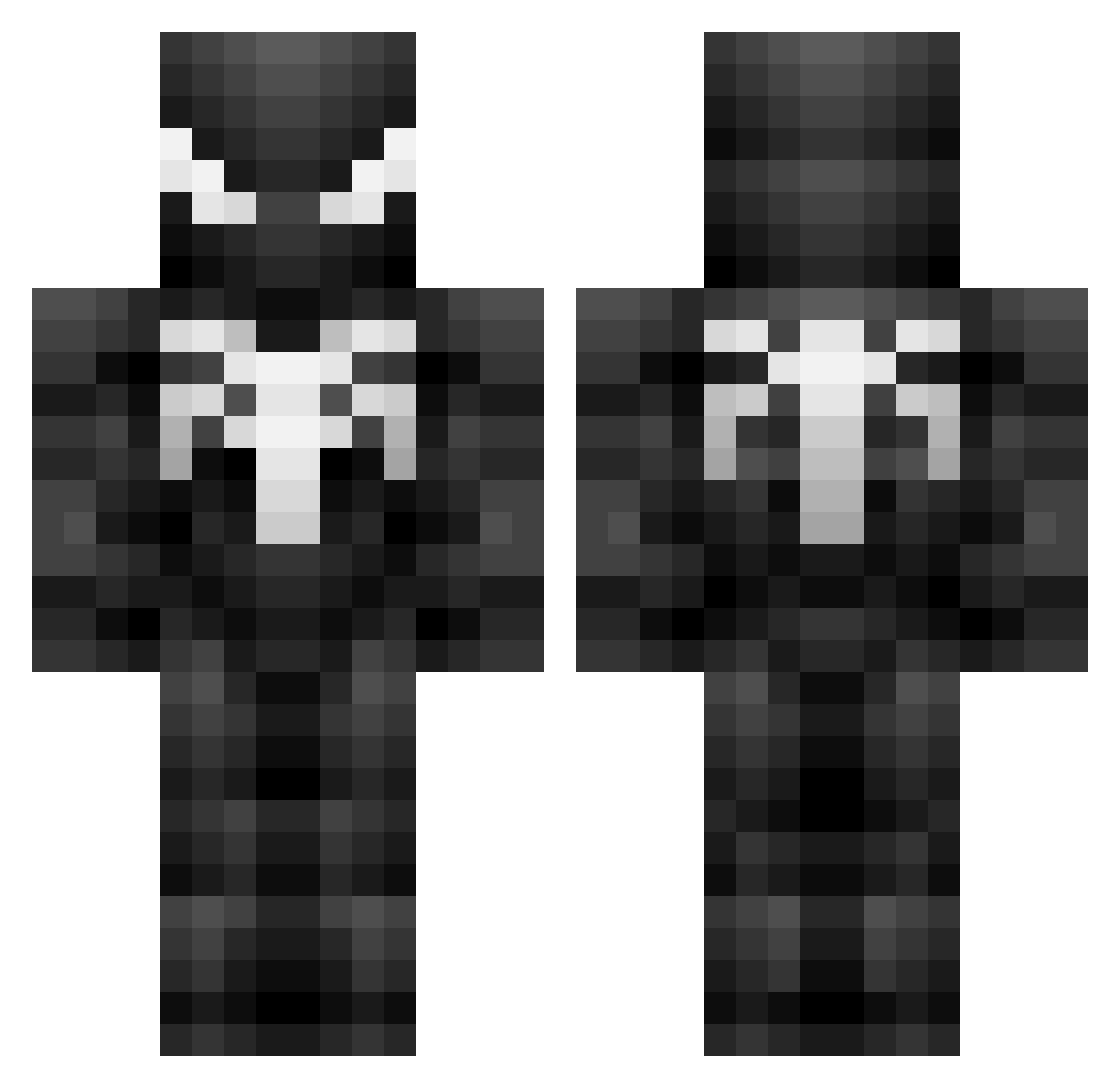 Soucery Minecraft skin, front and back view