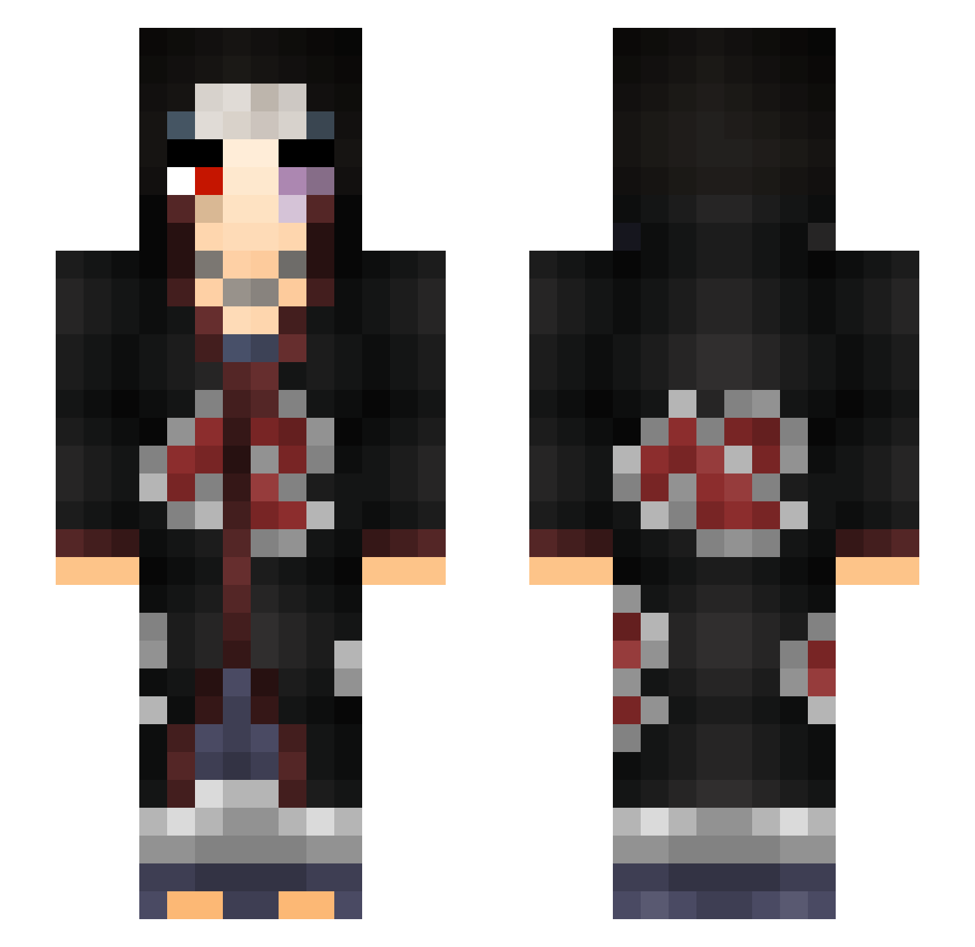 J5037 Minecraft skin, front and back view