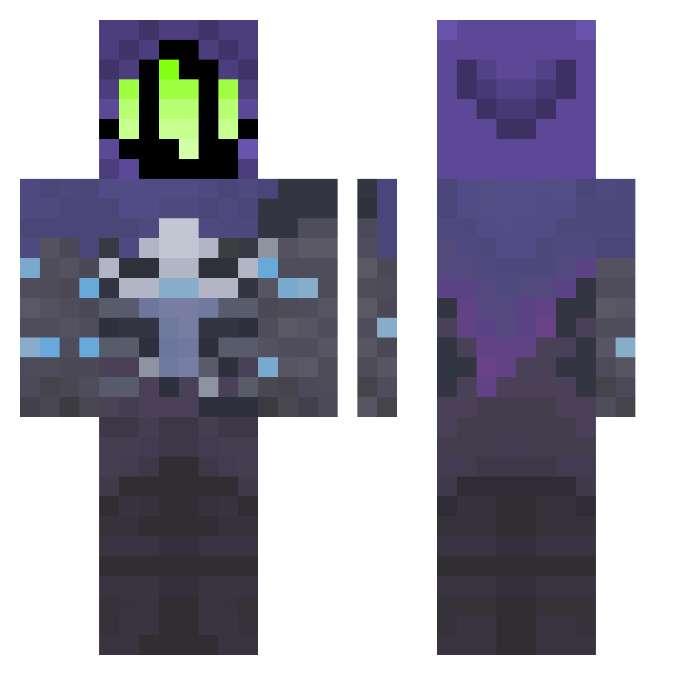 KekToxic Minecraft skin, front and back view