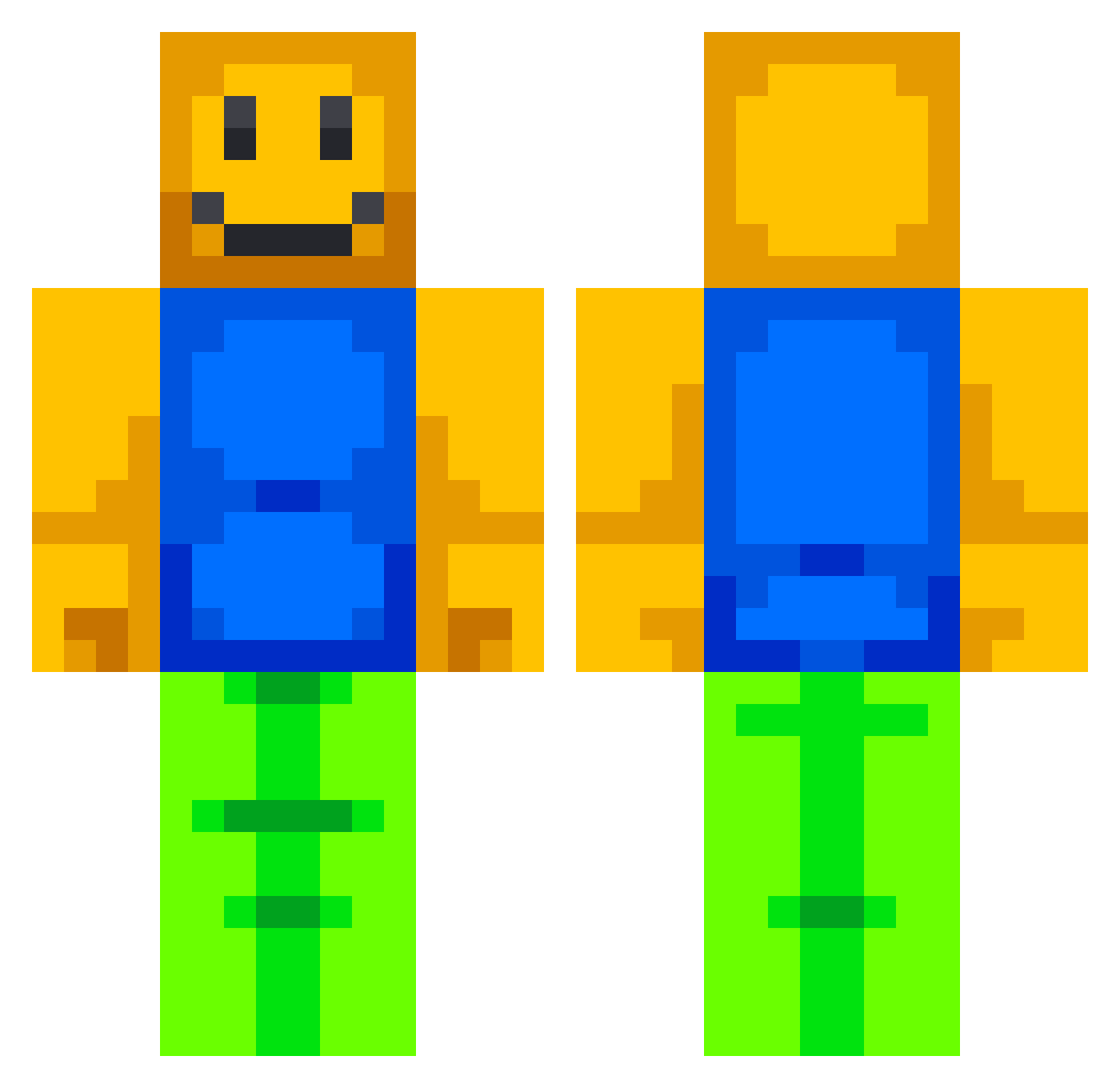 Tume__ Minecraft skin, front and back view