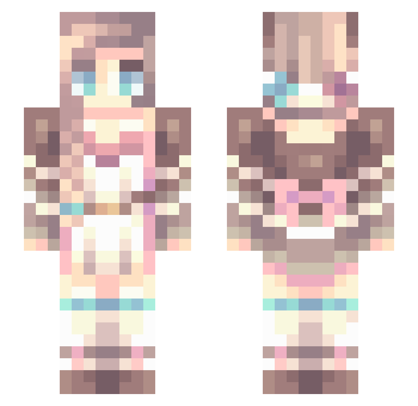Temmie369 Minecraft skin, front and back view