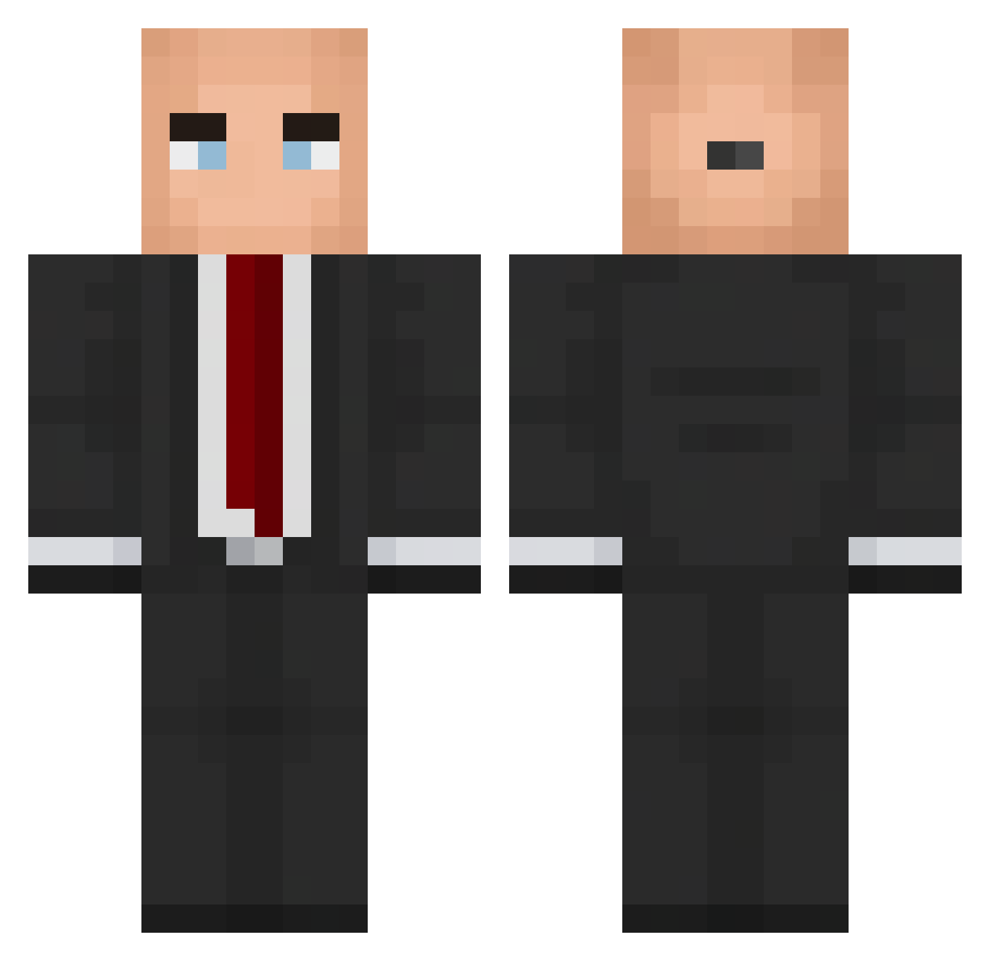 Lxyooboo Minecraft skin, front and back view