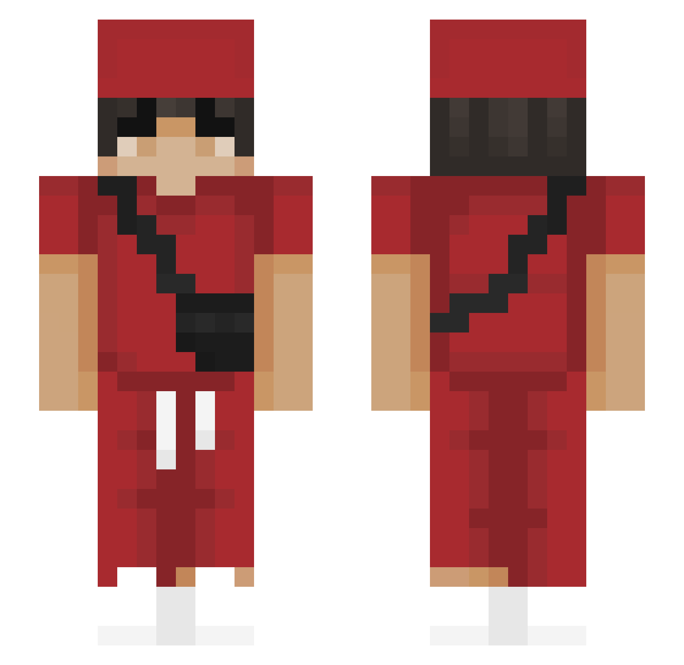 YesBedwars Minecraft skin, front and back view