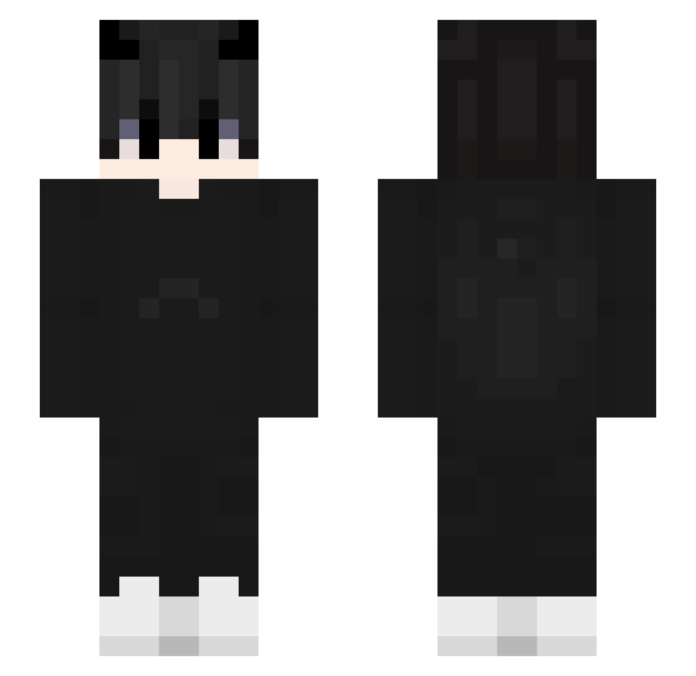 SadBecker Minecraft skin, front and back view