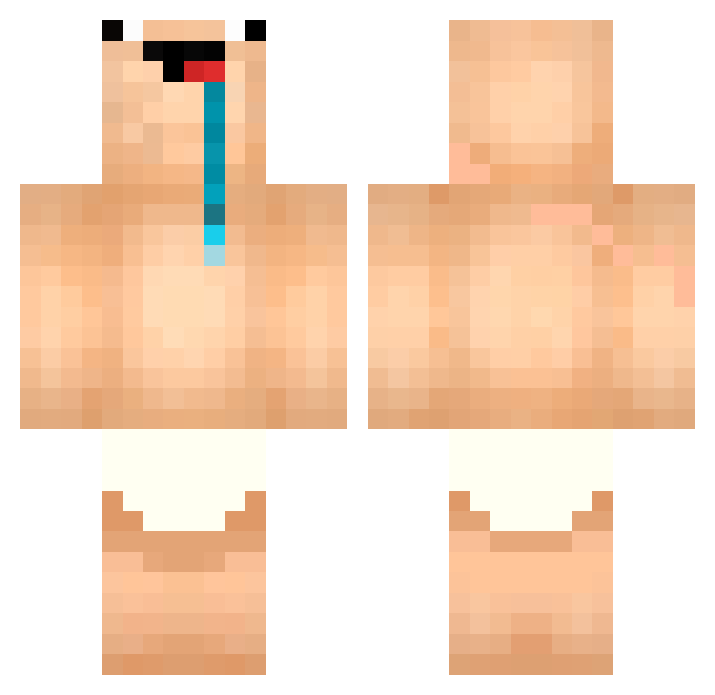 Guigox Minecraft skin, front and back view