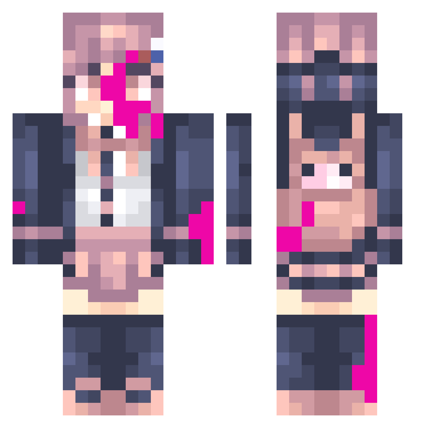 Chiaki_Atria Minecraft skin, front and back view