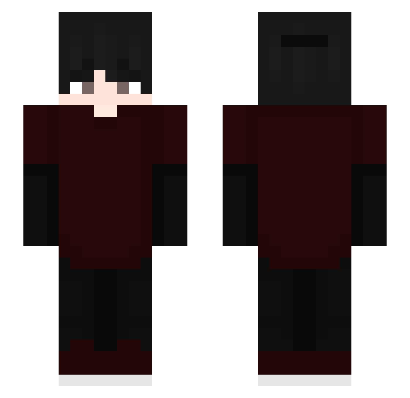 Qilc Minecraft skin, front and back view