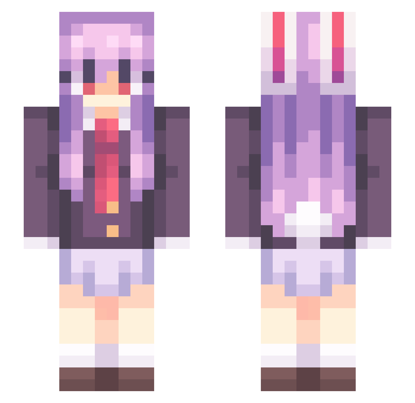 Kaff4ine Minecraft skin, front and back view