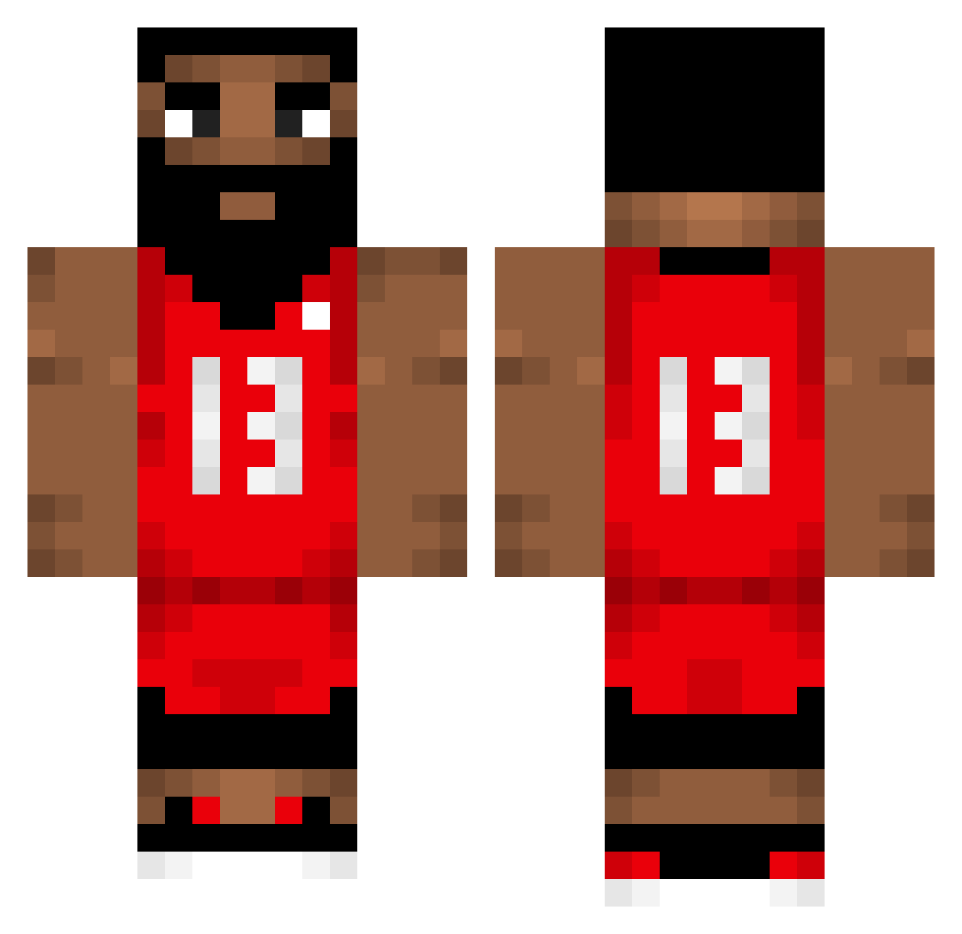 MyChainsAreFake Minecraft skin, front and back view