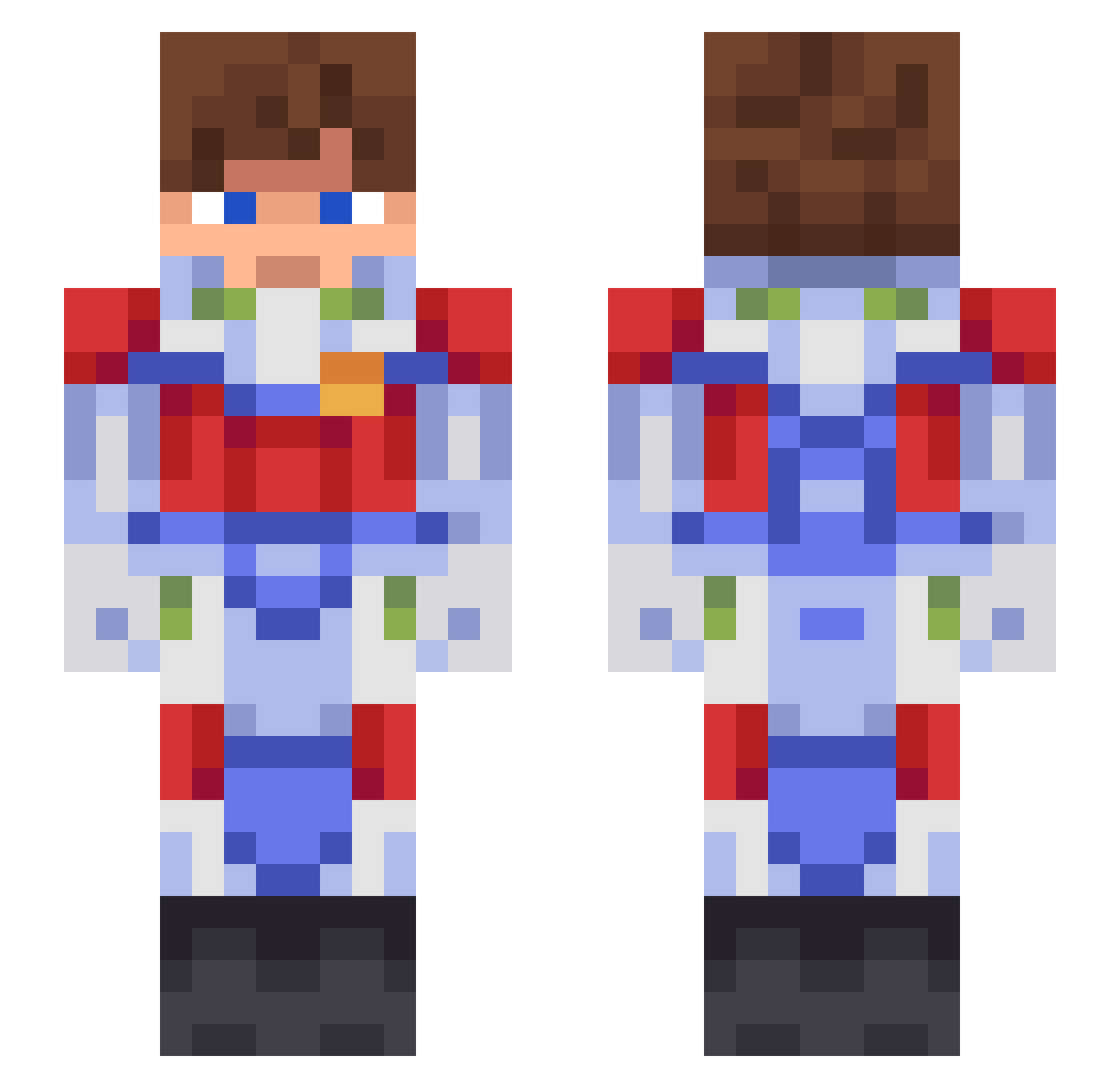 Dvitew Minecraft skin, front and back view