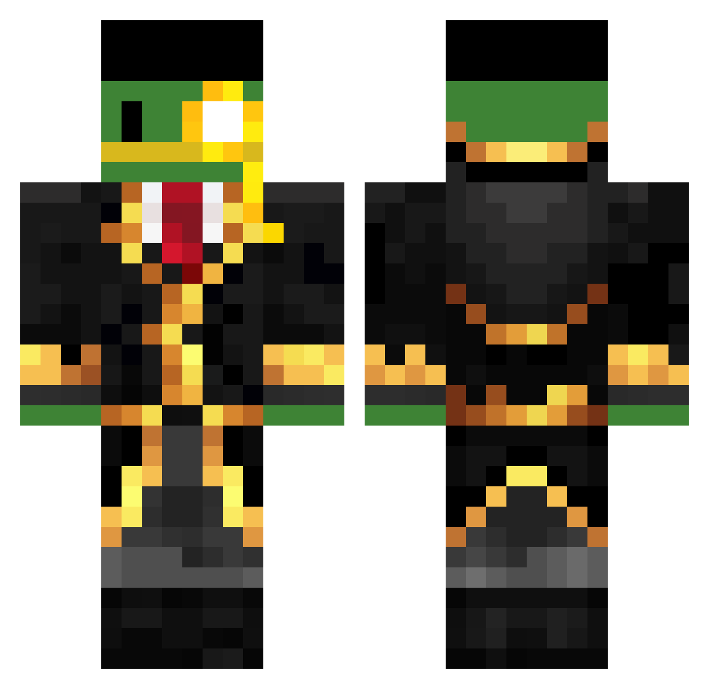 Swaku11 Minecraft skin, front and back view