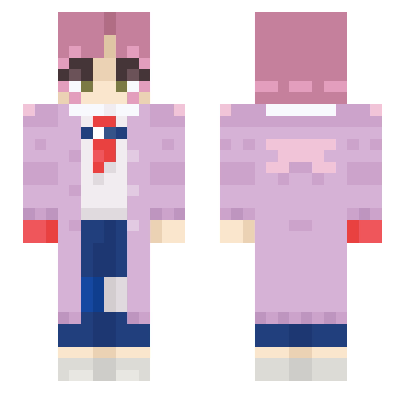 afentis Minecraft skin, front and back view