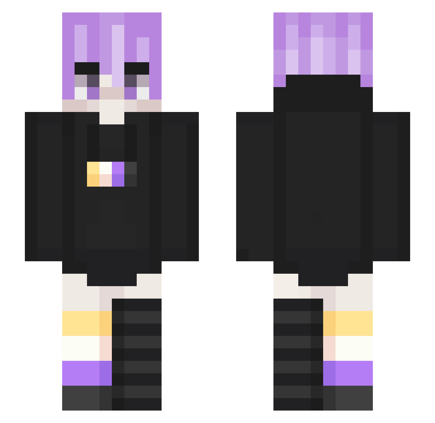 princesspiddles8 Minecraft skin, front and back view