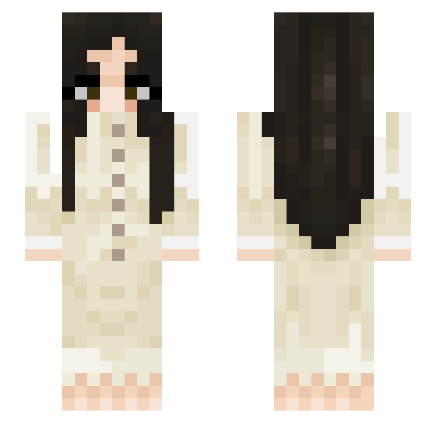 qazxin Minecraft skin, front and back view