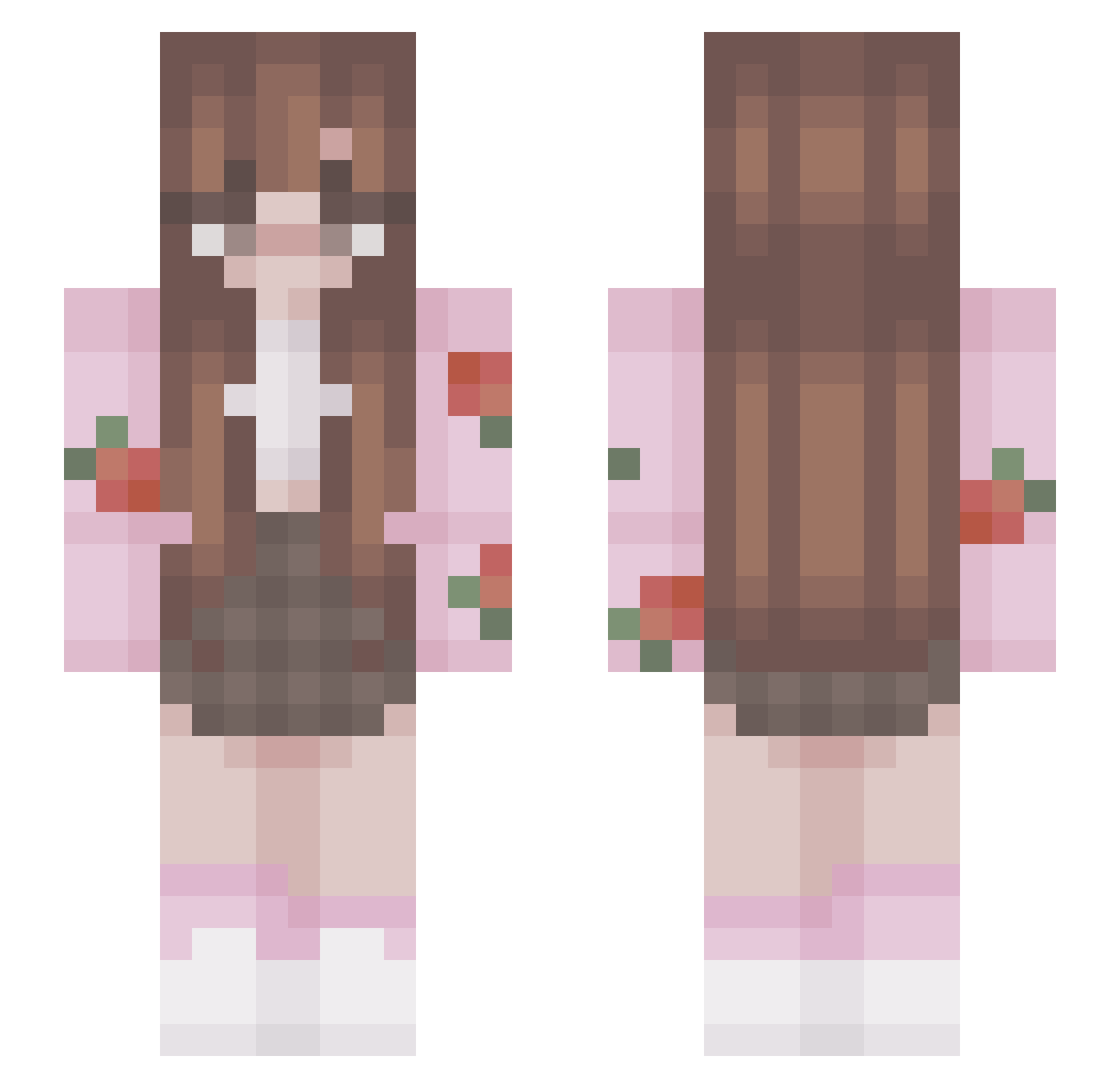 Narumii_oo Minecraft skin, front and back view