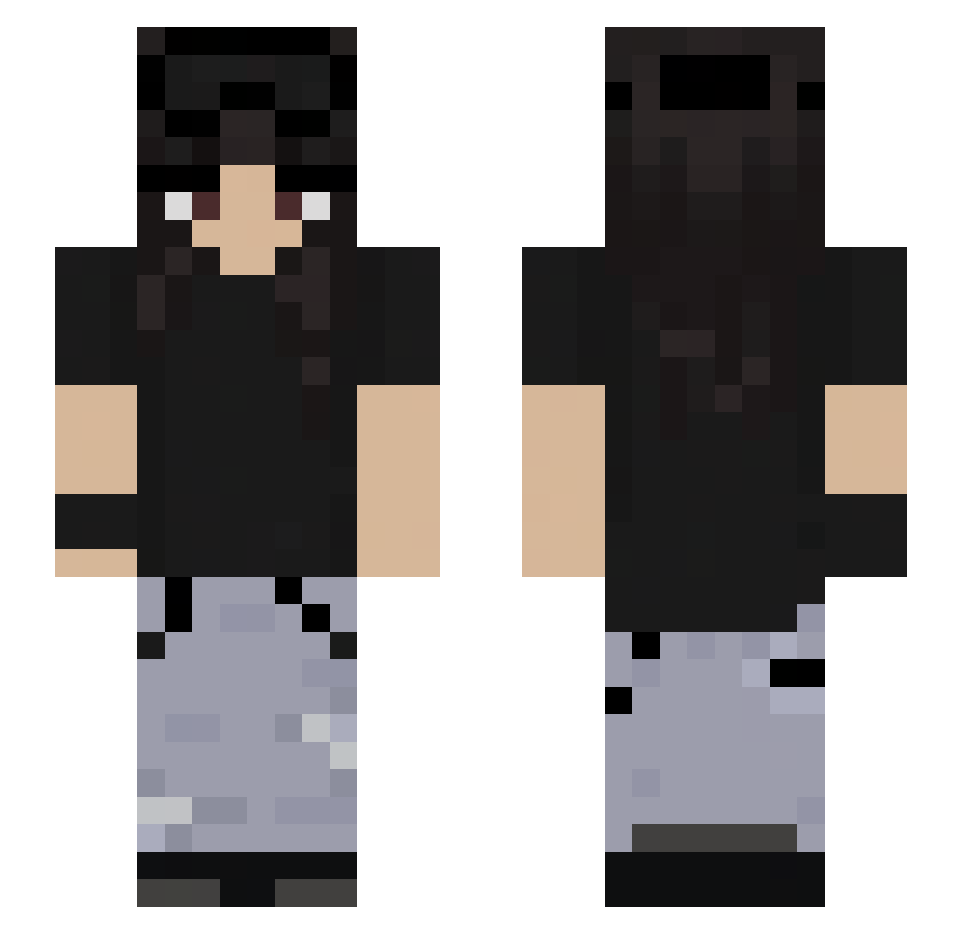 Th3_DeepEnd Minecraft skin, front and back view