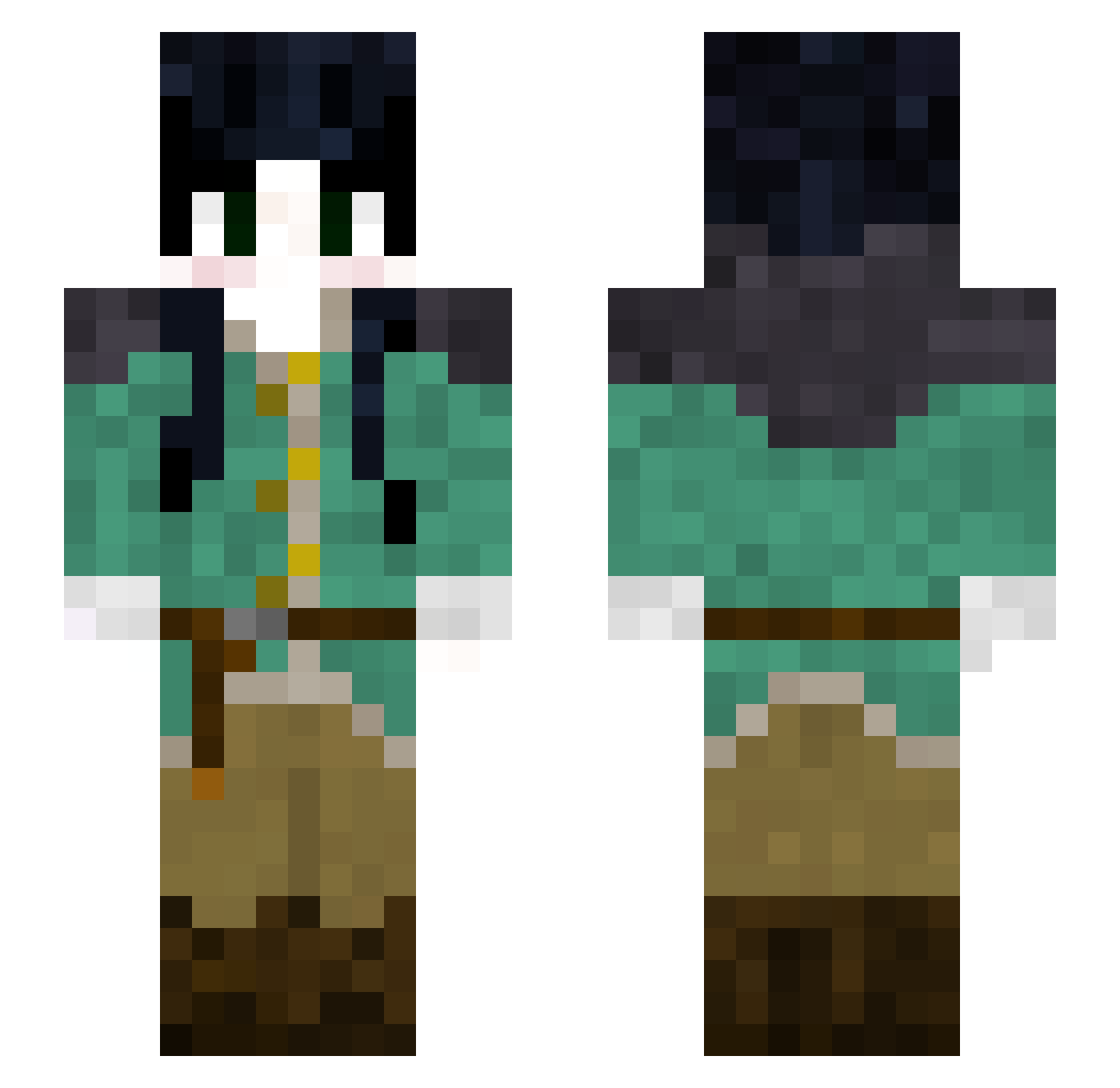 shalefolk Minecraft skin, front and back view