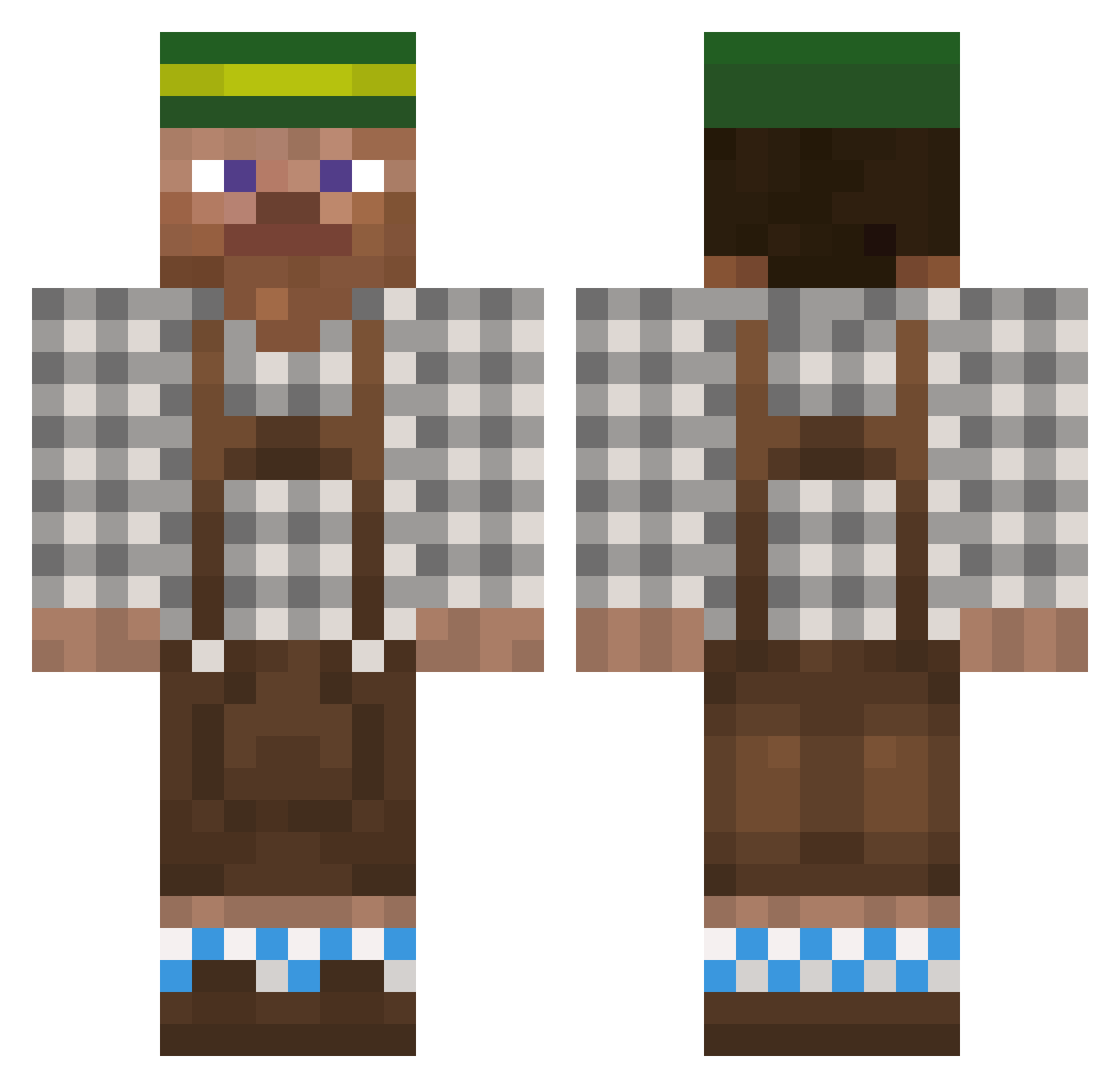 SchnitzelHobbit Minecraft skin, front and back view