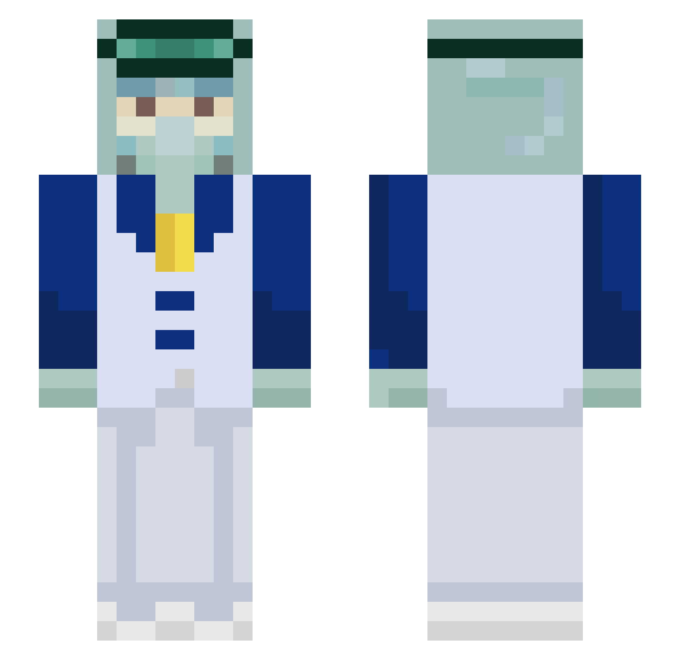4bass Minecraft skin, front and back view