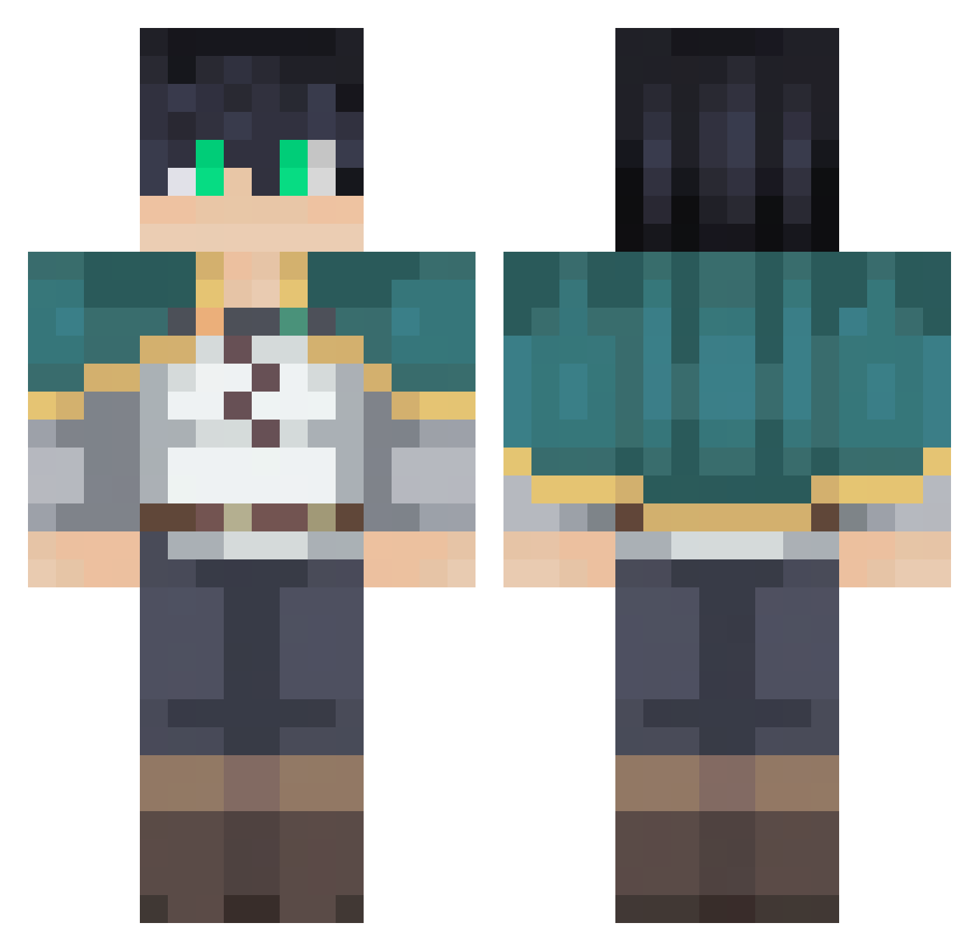 ElifE_Real Minecraft skin, front and back view