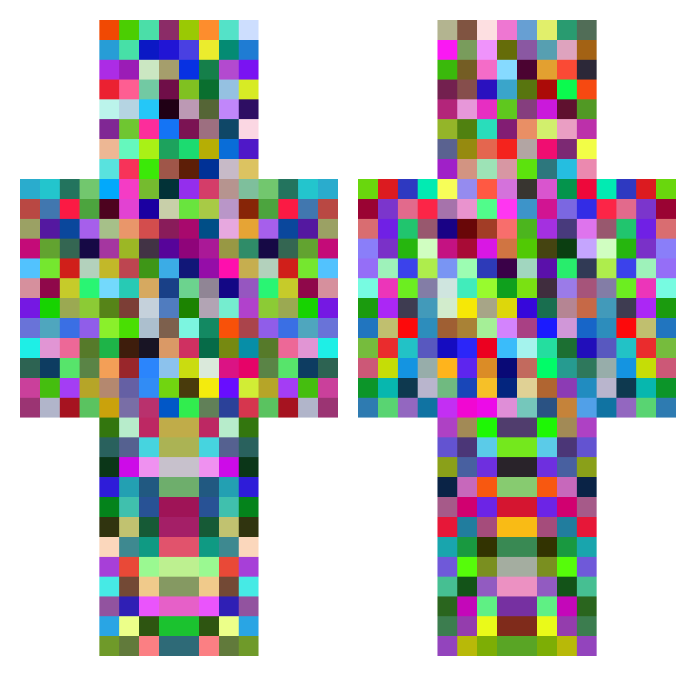 Rafael Minecraft skin, front and back view
