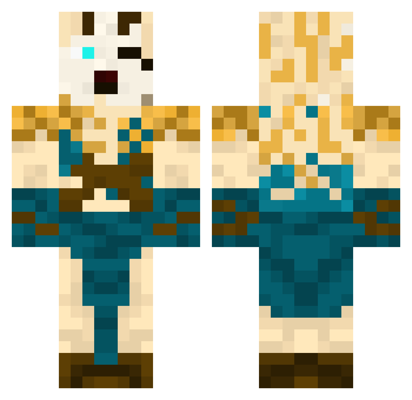 Farica Minecraft skin, front and back view