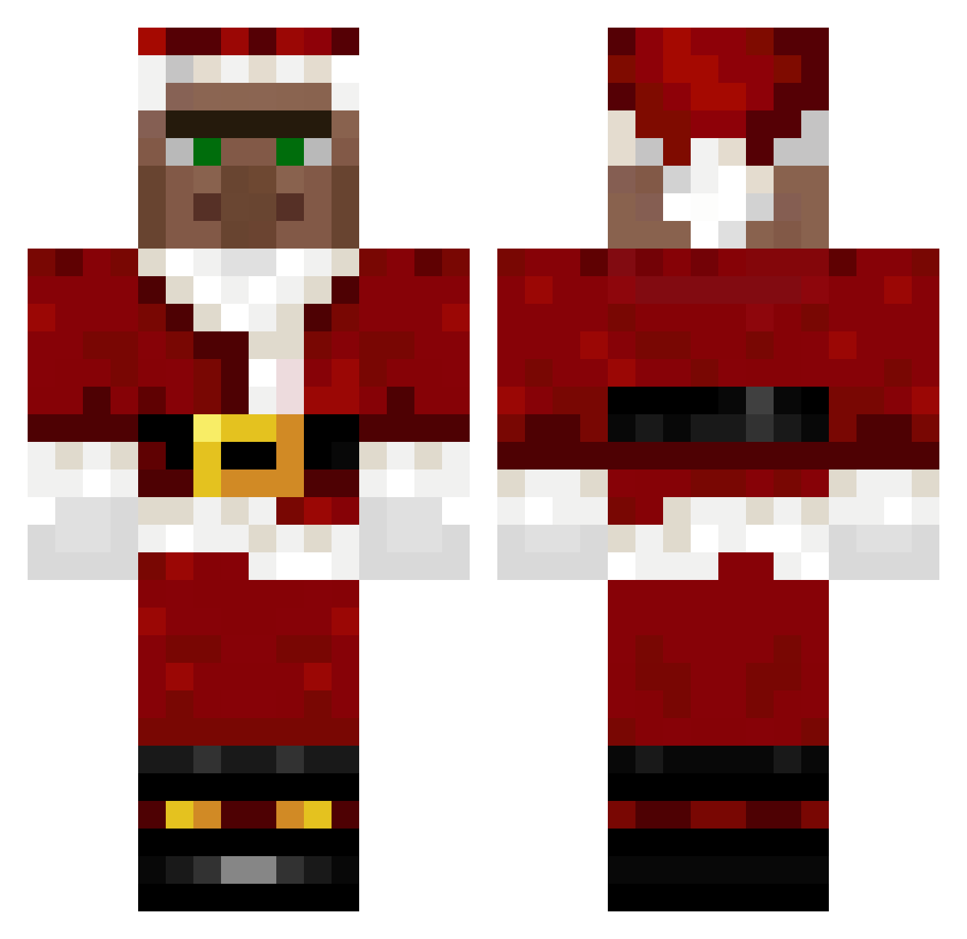 Totomaillage Minecraft skin, front and back view