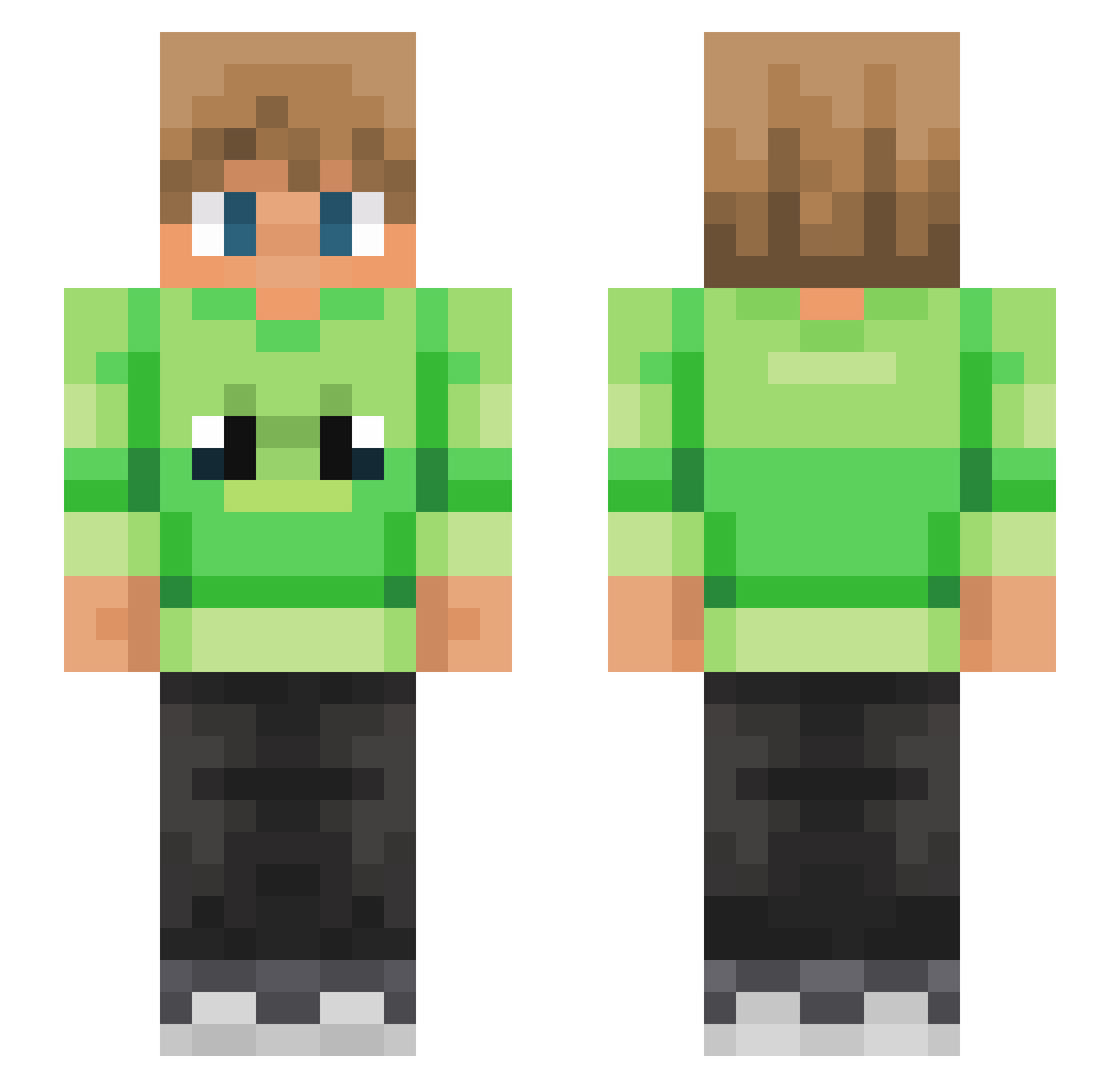 Ruben676767 Minecraft skin, front and back view