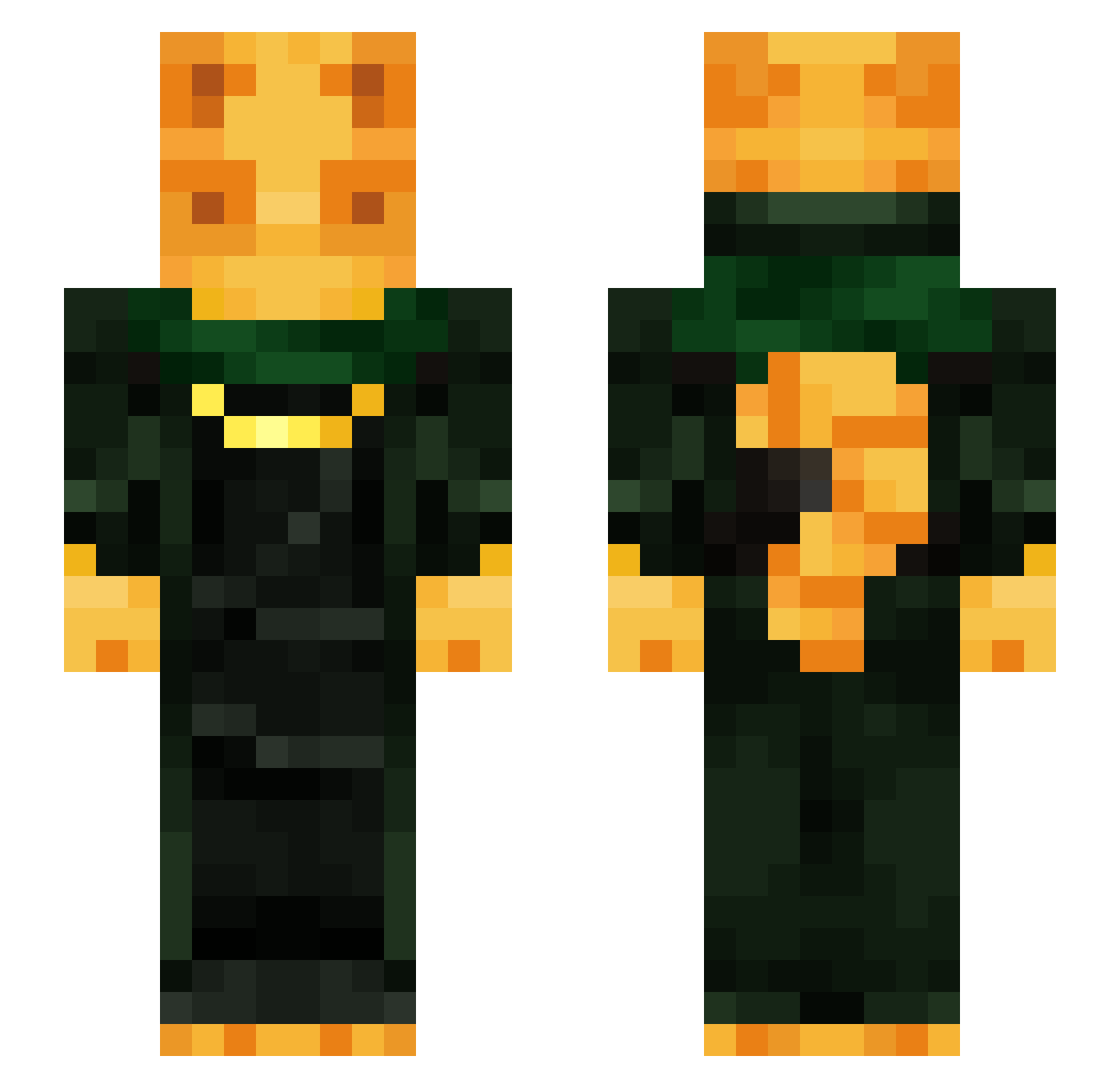 sm1lly Minecraft skin, front and back view