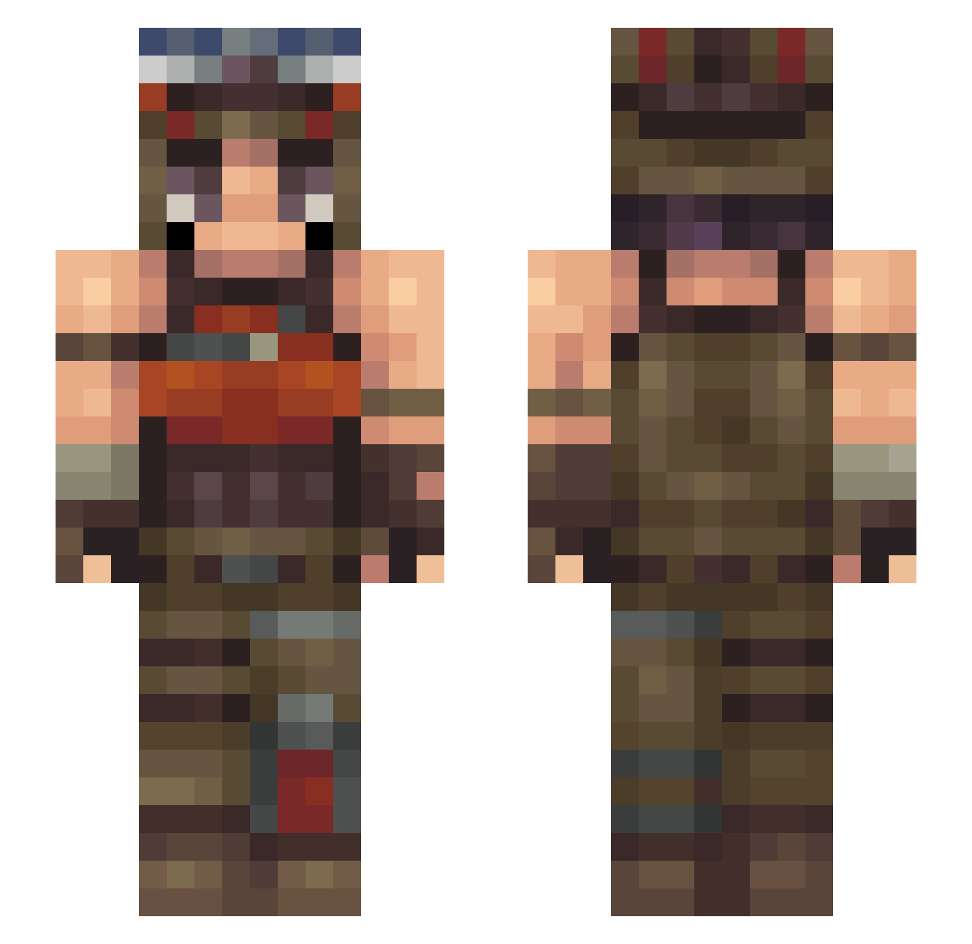 alexvijelie Minecraft skin, front and back view