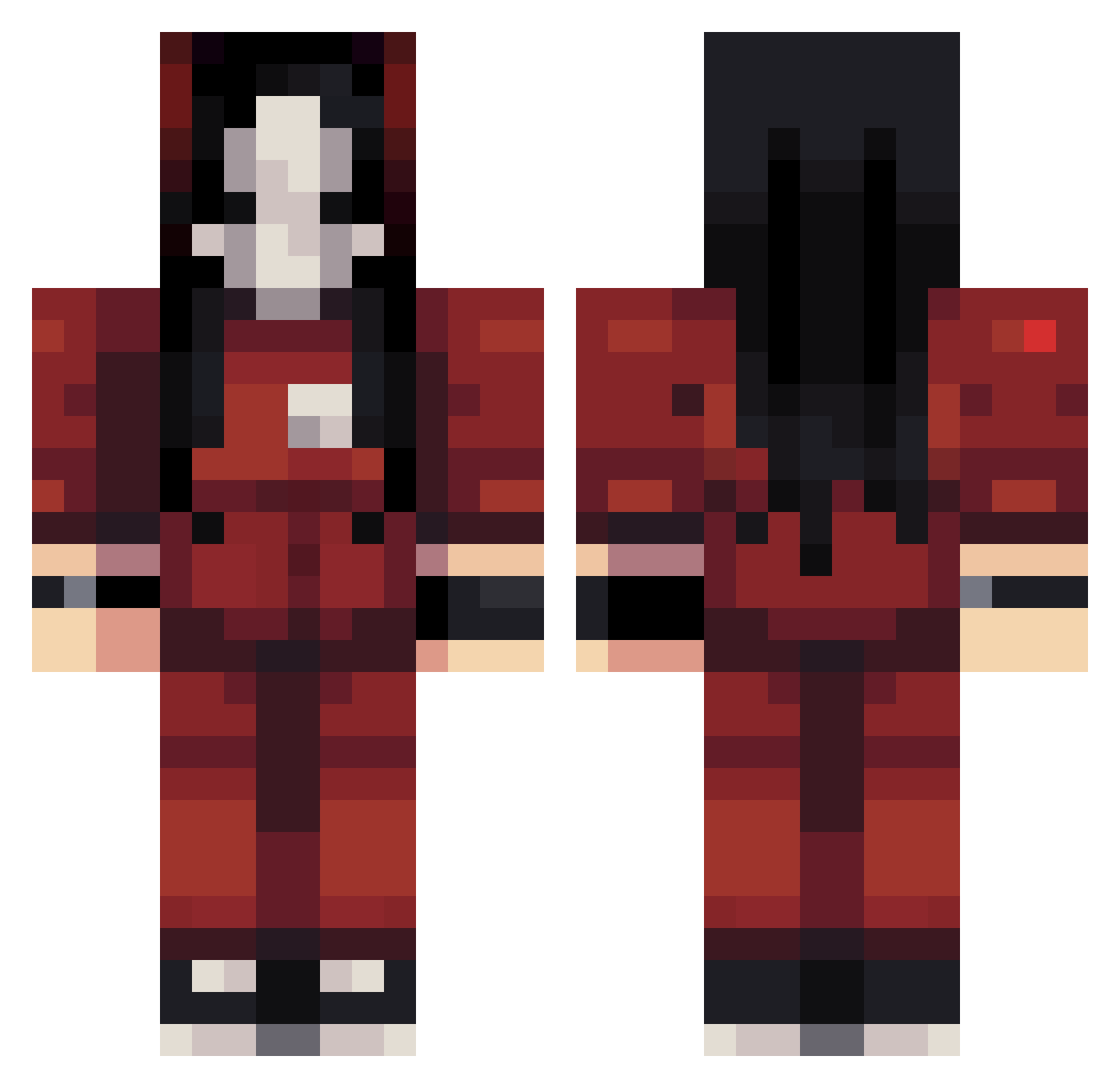 0_Zero_8 Minecraft skin, front and back view