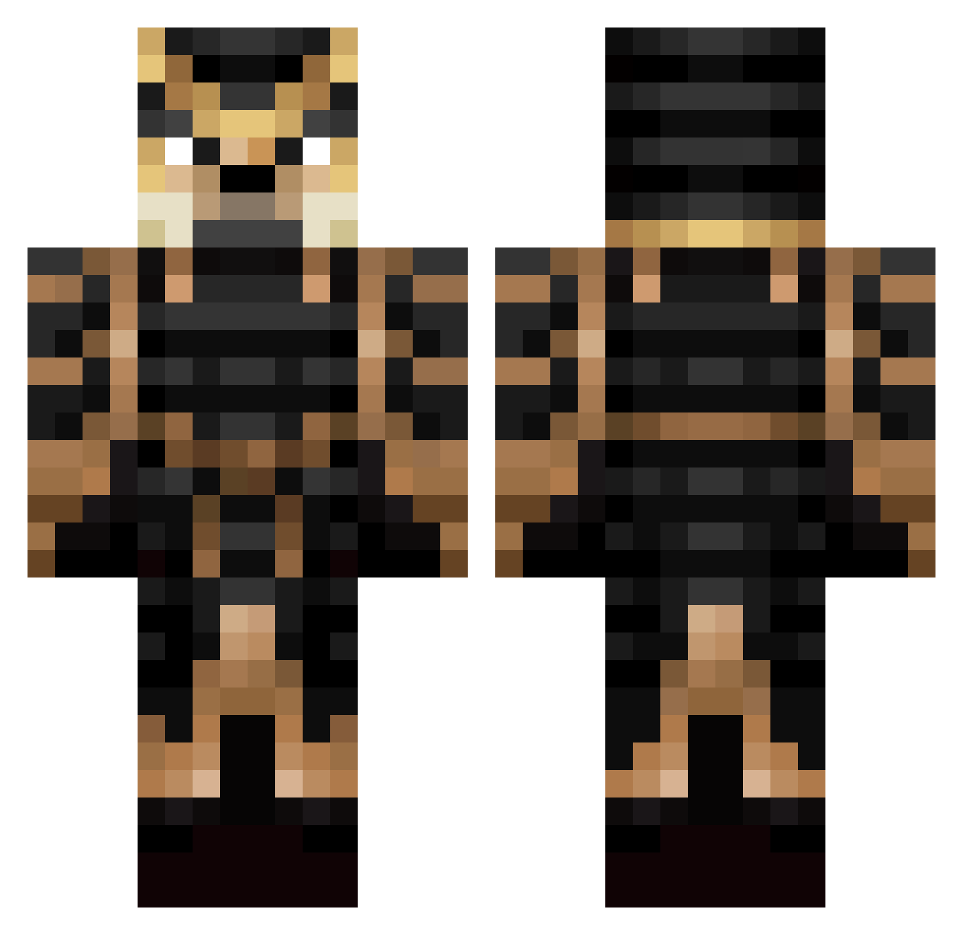vlorantgamer Minecraft skin, front and back view