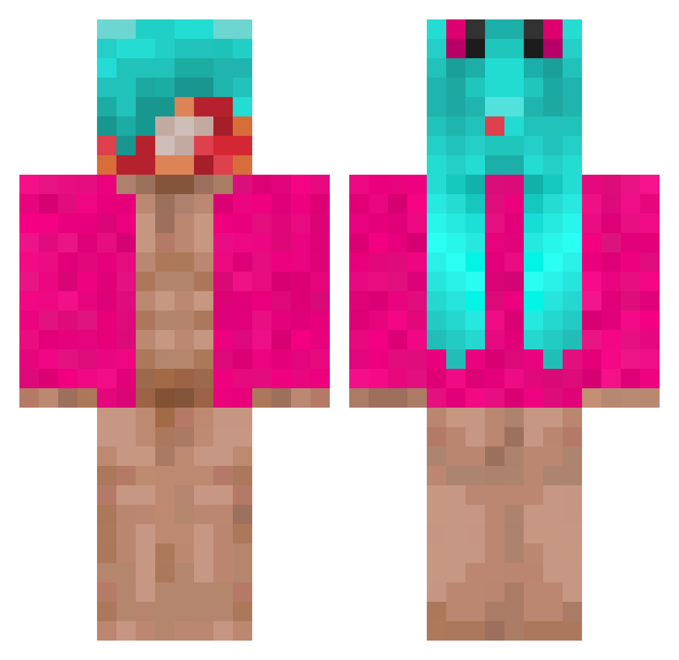 lo5f Minecraft skin, front and back view