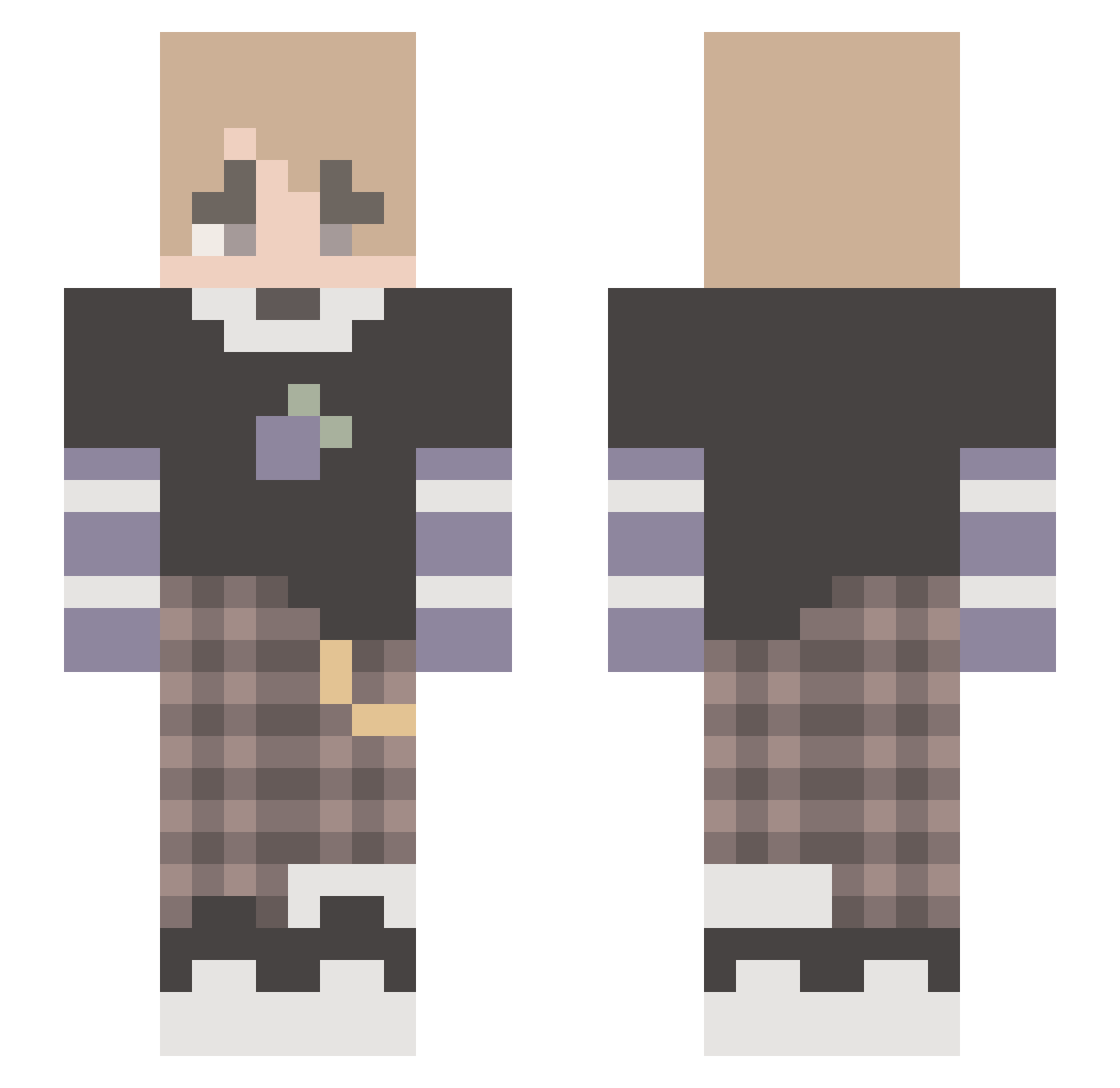 PastelPanda224 Minecraft skin, front and back view