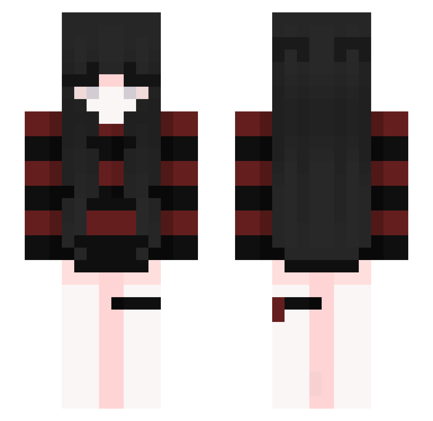 xXNoobzinhaXxX Minecraft skin, front and back view