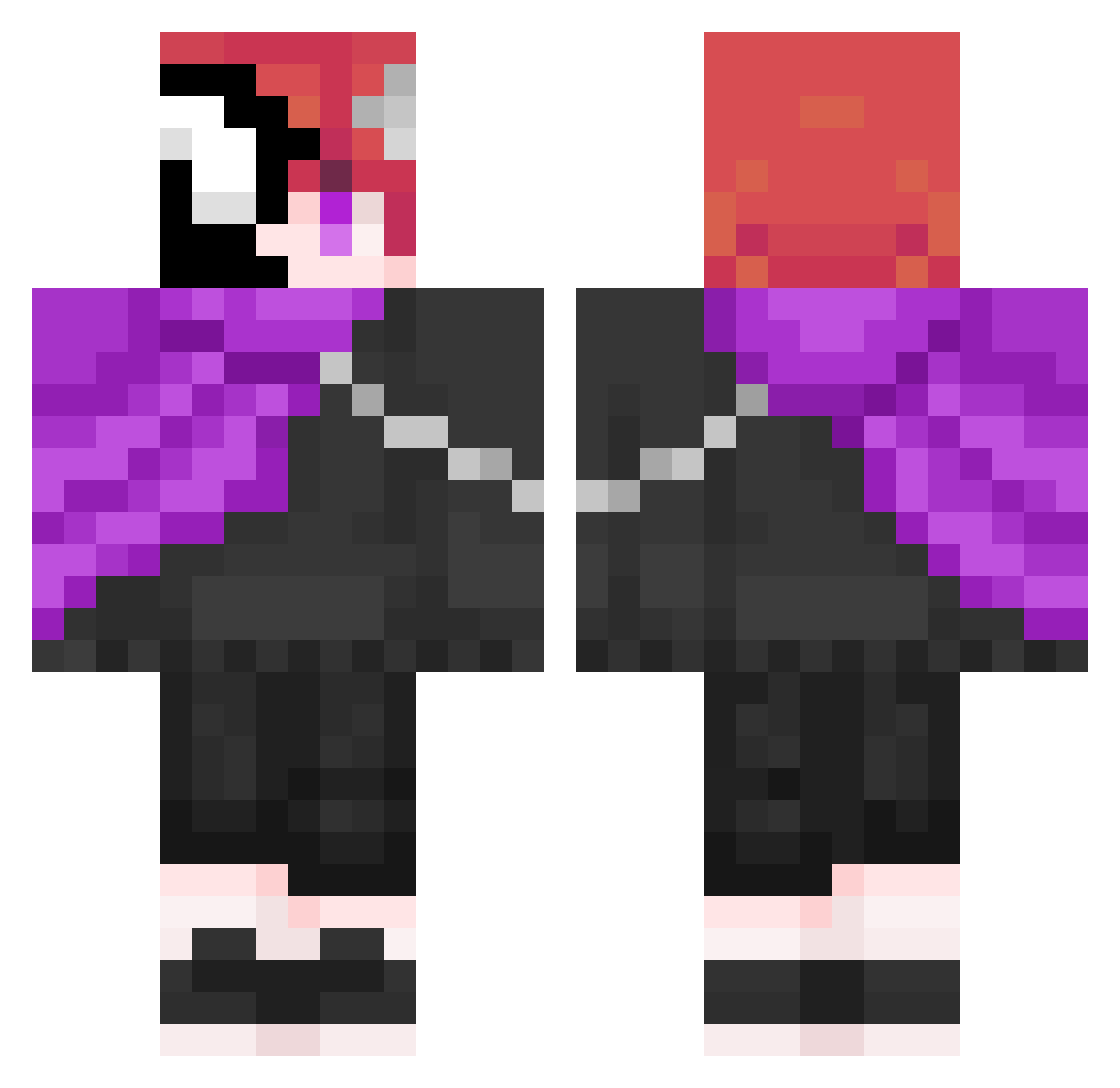 Squiiggled Minecraft skin, front and back view