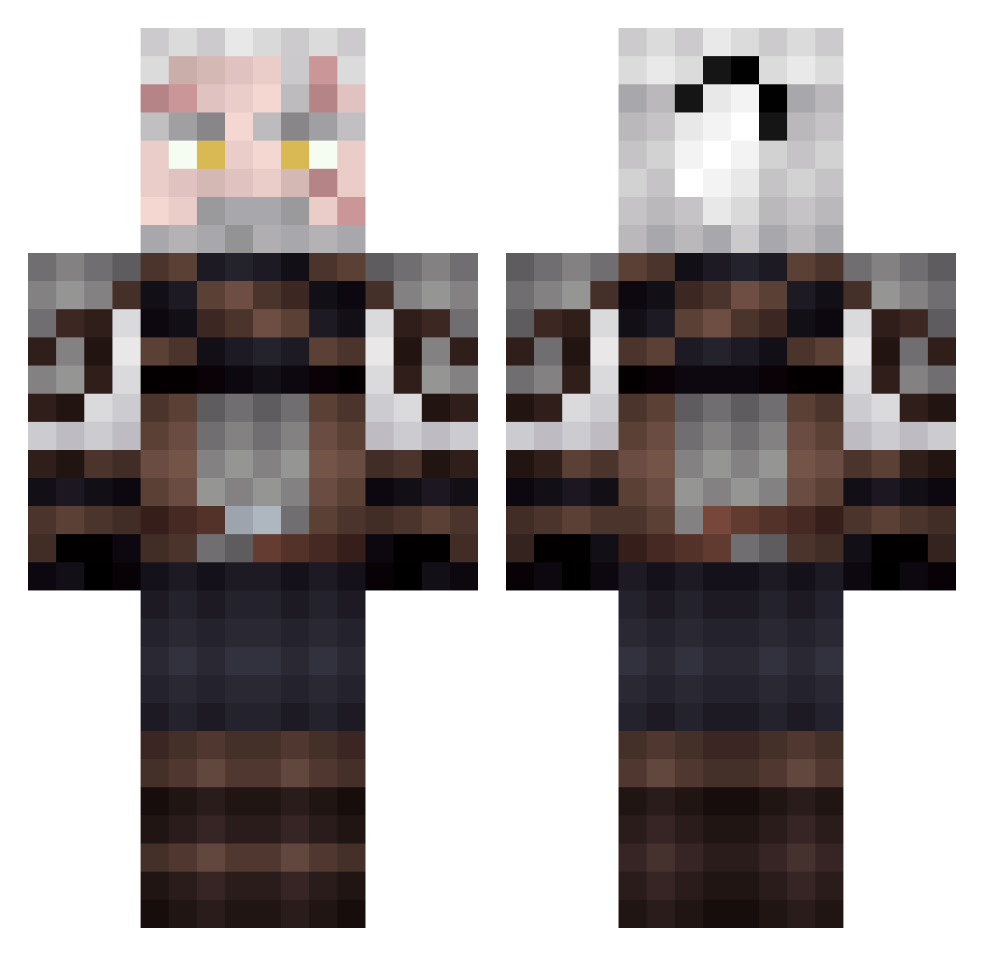 Krohvyr Minecraft skin, front and back view