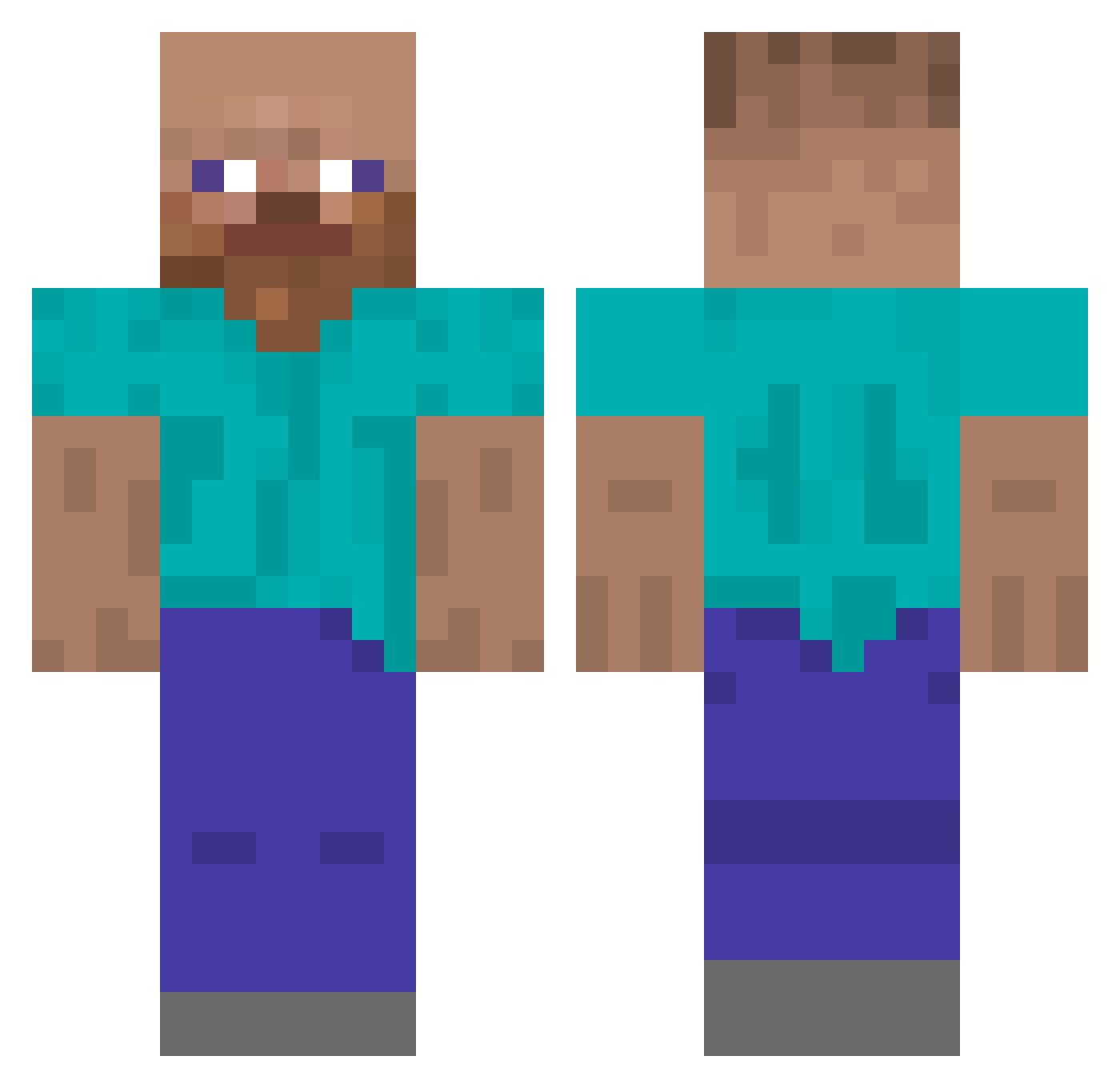 BurnBuffalo Minecraft skin, front and back view