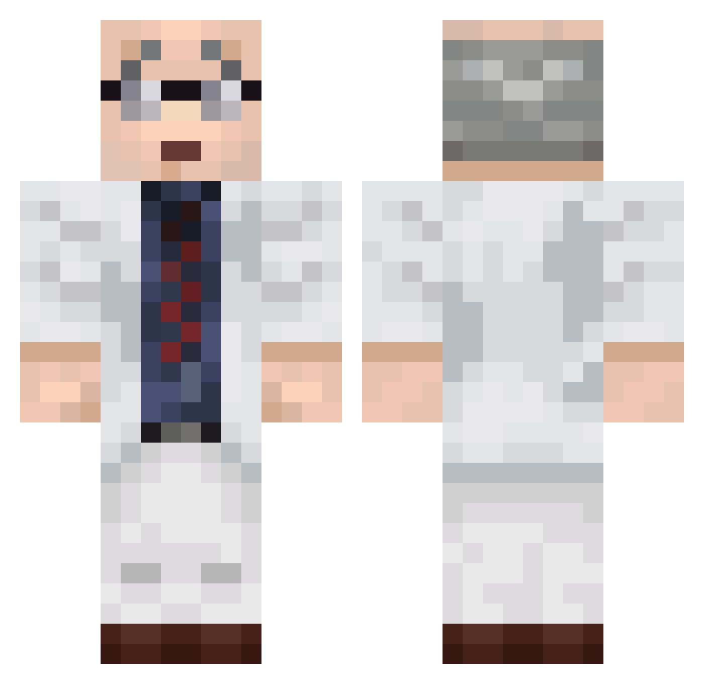 IJustShifMyPants Minecraft skin, front and back view